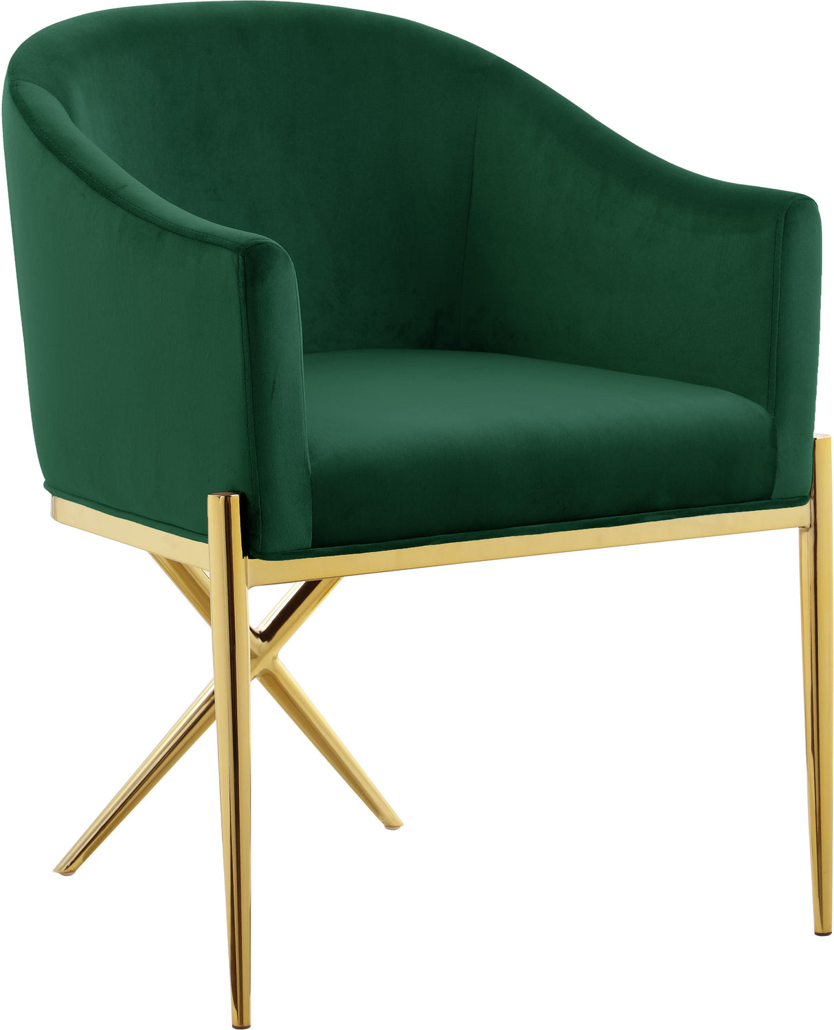 Xavier Green Velvet Dining Chair - galleria furniture outlet