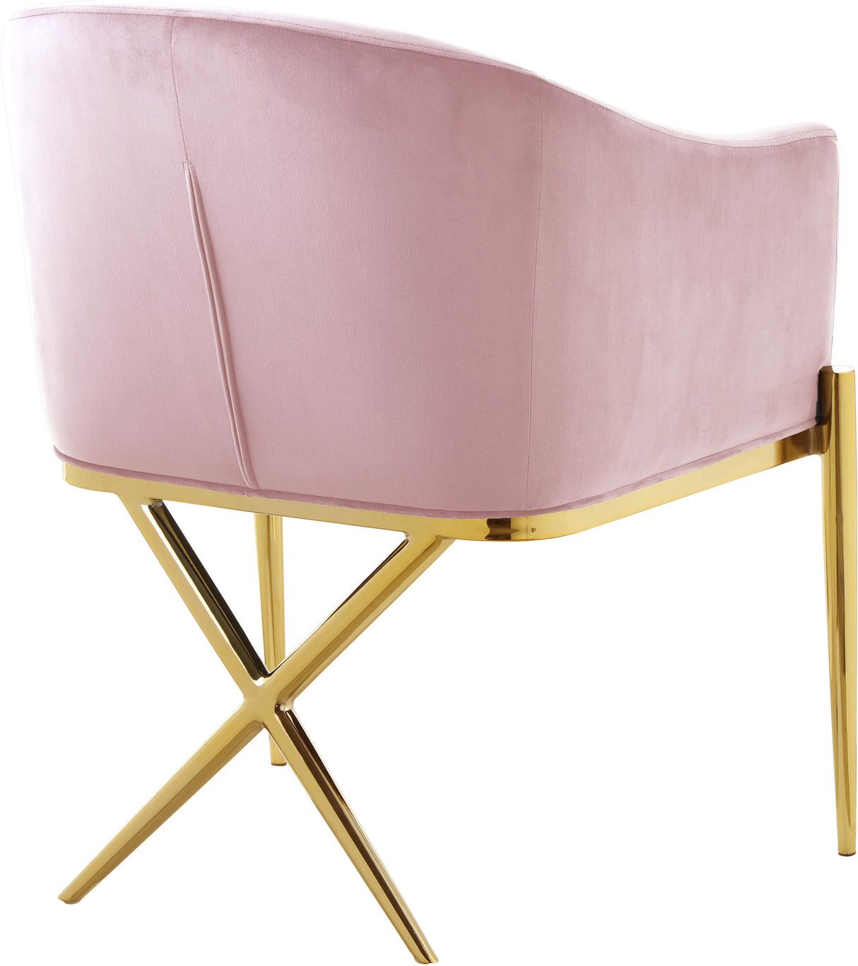 Xavier Pink Velvet Dining Chair - galleria furniture outlet