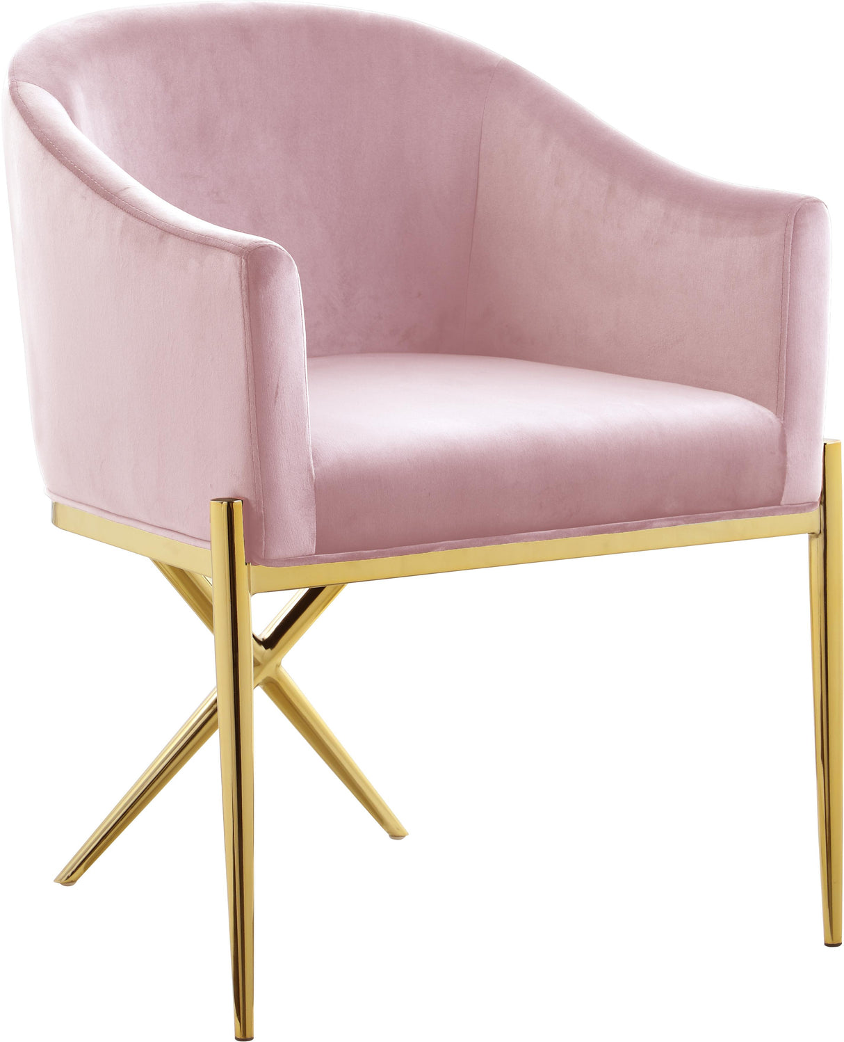 Xavier Pink Velvet Dining Chair - galleria furniture outlet