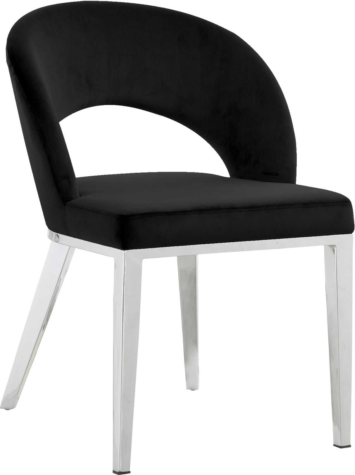 Roberto Black Velvet Dining Chair - galleria furniture outlet