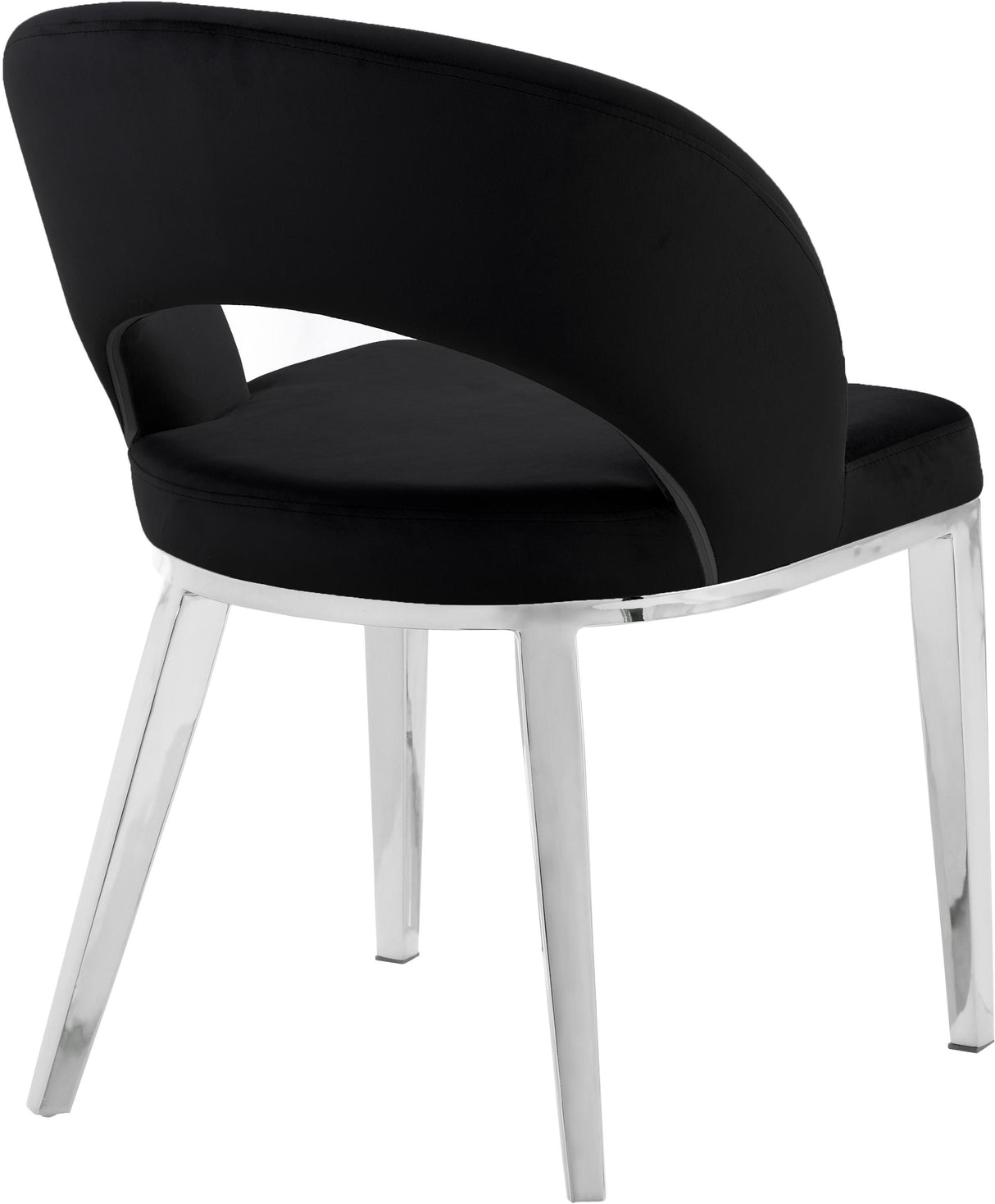 Roberto Black Velvet Dining Chair - galleria furniture outlet