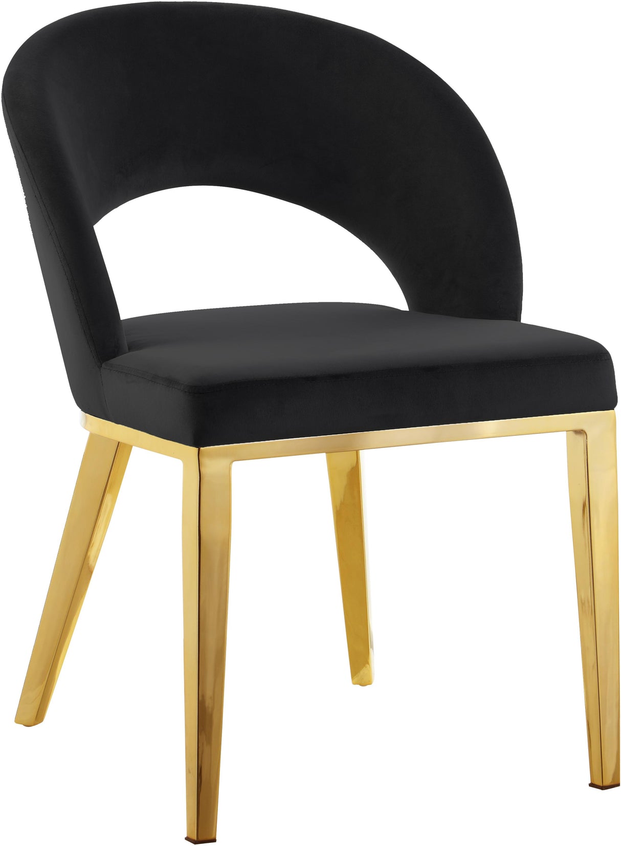 Roberto Black Velvet Dining Chair - galleria furniture outlet