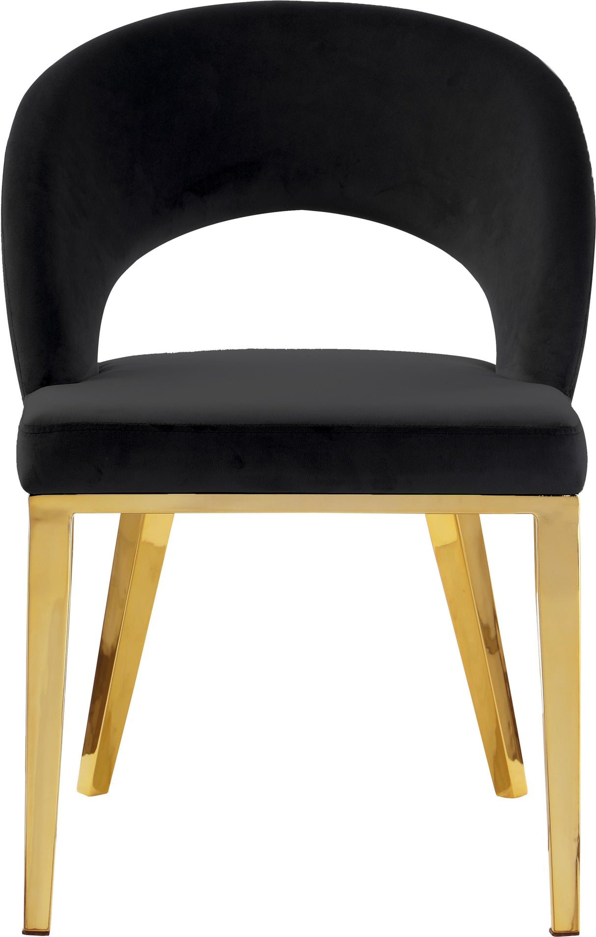 Roberto Black Velvet Dining Chair - galleria furniture outlet