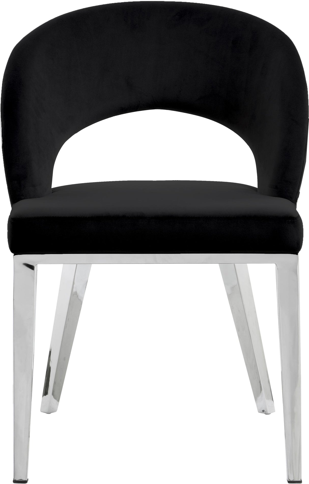 Roberto Black Velvet Dining Chair - galleria furniture outlet