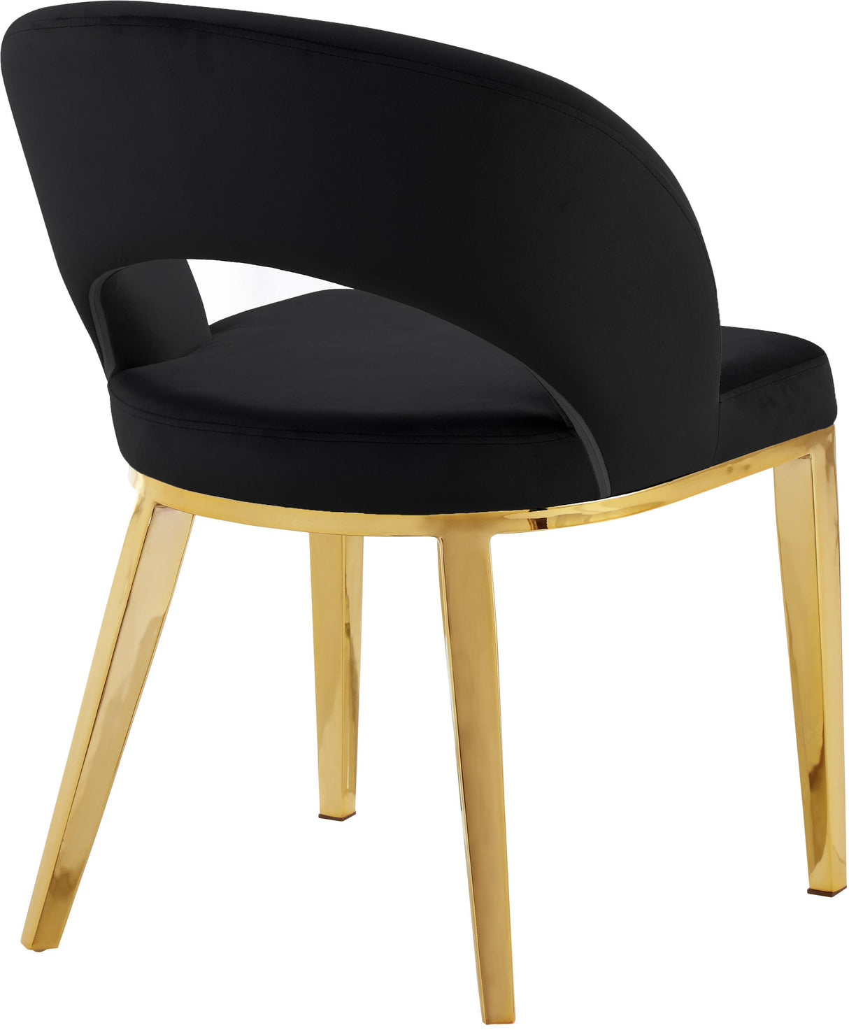 Roberto Black Velvet Dining Chair - galleria furniture outlet