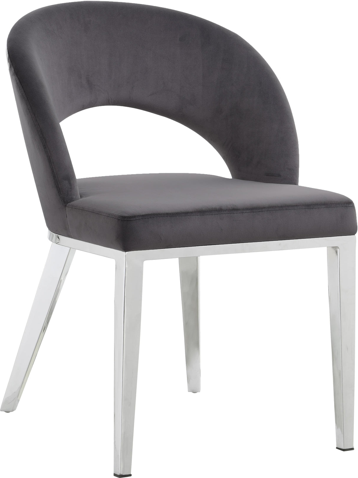 Roberto Grey Velvet Dining Chair - galleria furniture outlet
