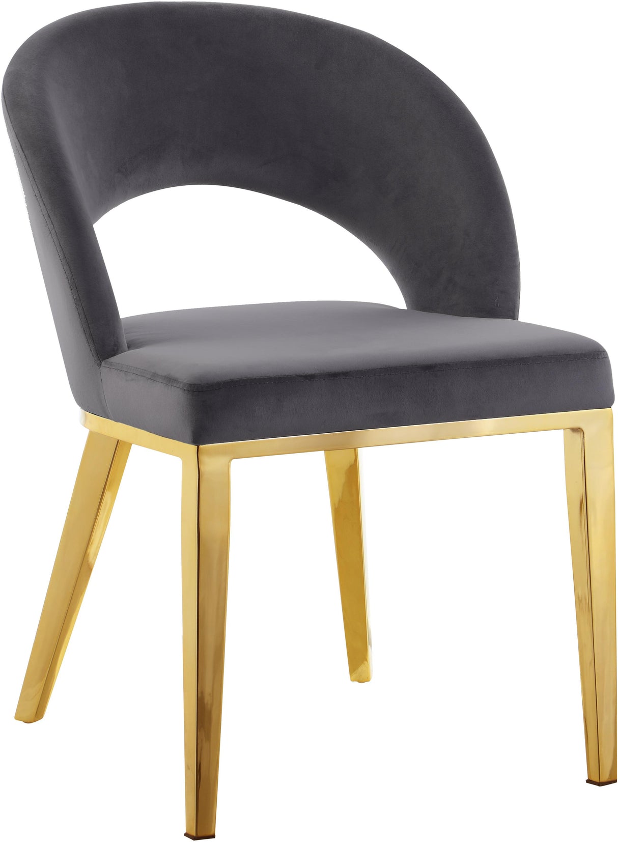 Roberto Grey Velvet Dining Chair - galleria furniture outlet
