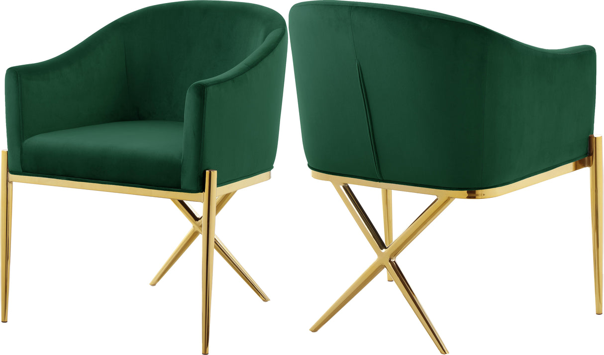 Xavier Green Velvet Dining Chair - galleria furniture outlet