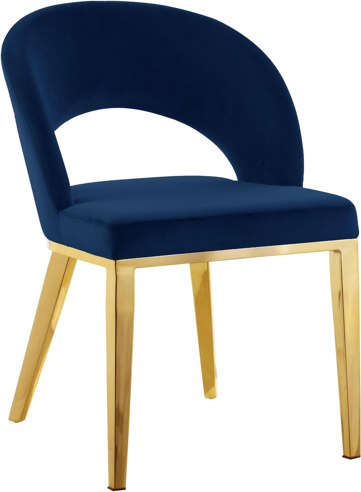 Roberto Navy Velvet Dining Chair - galleria furniture outlet