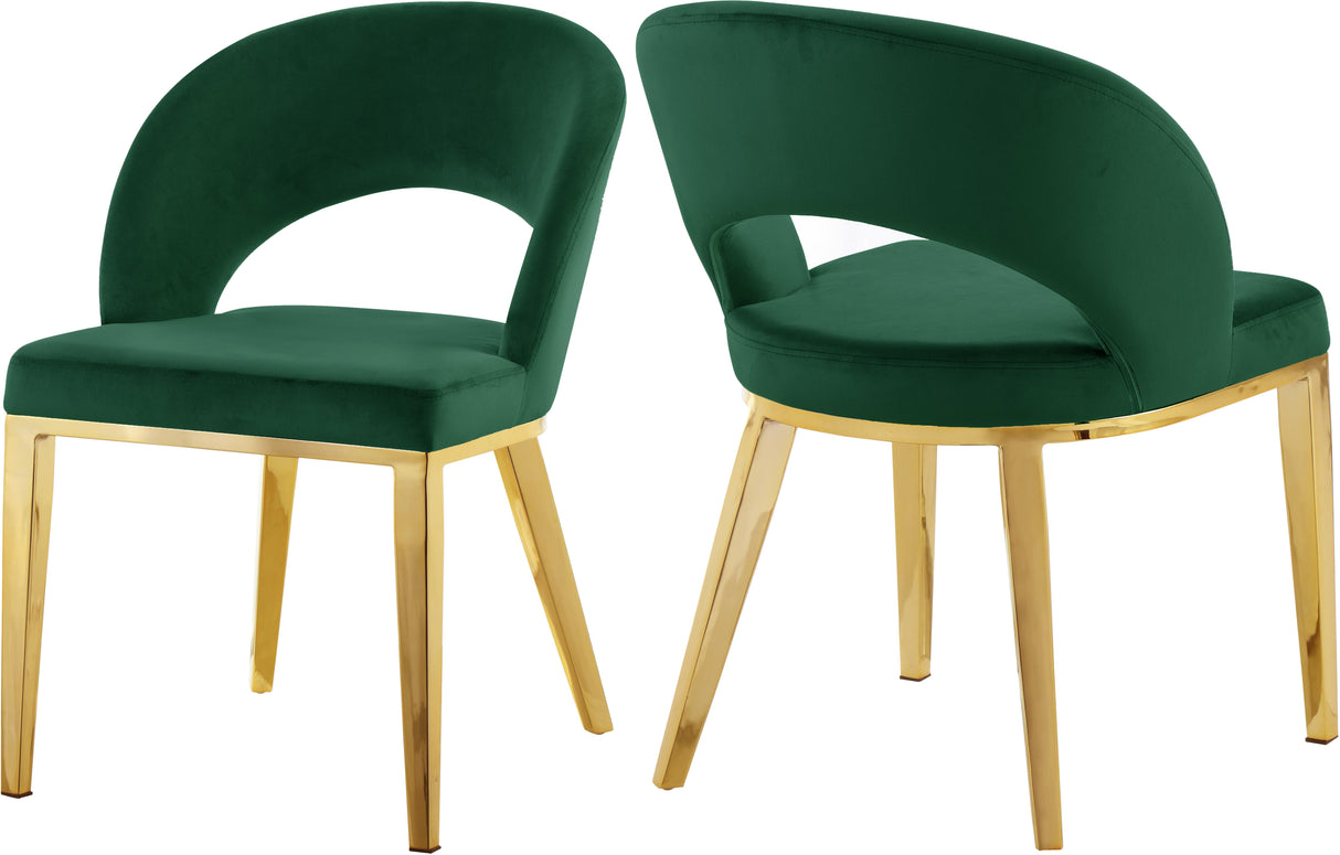 Roberto Green Velvet Dining Chair - galleria furniture outlet