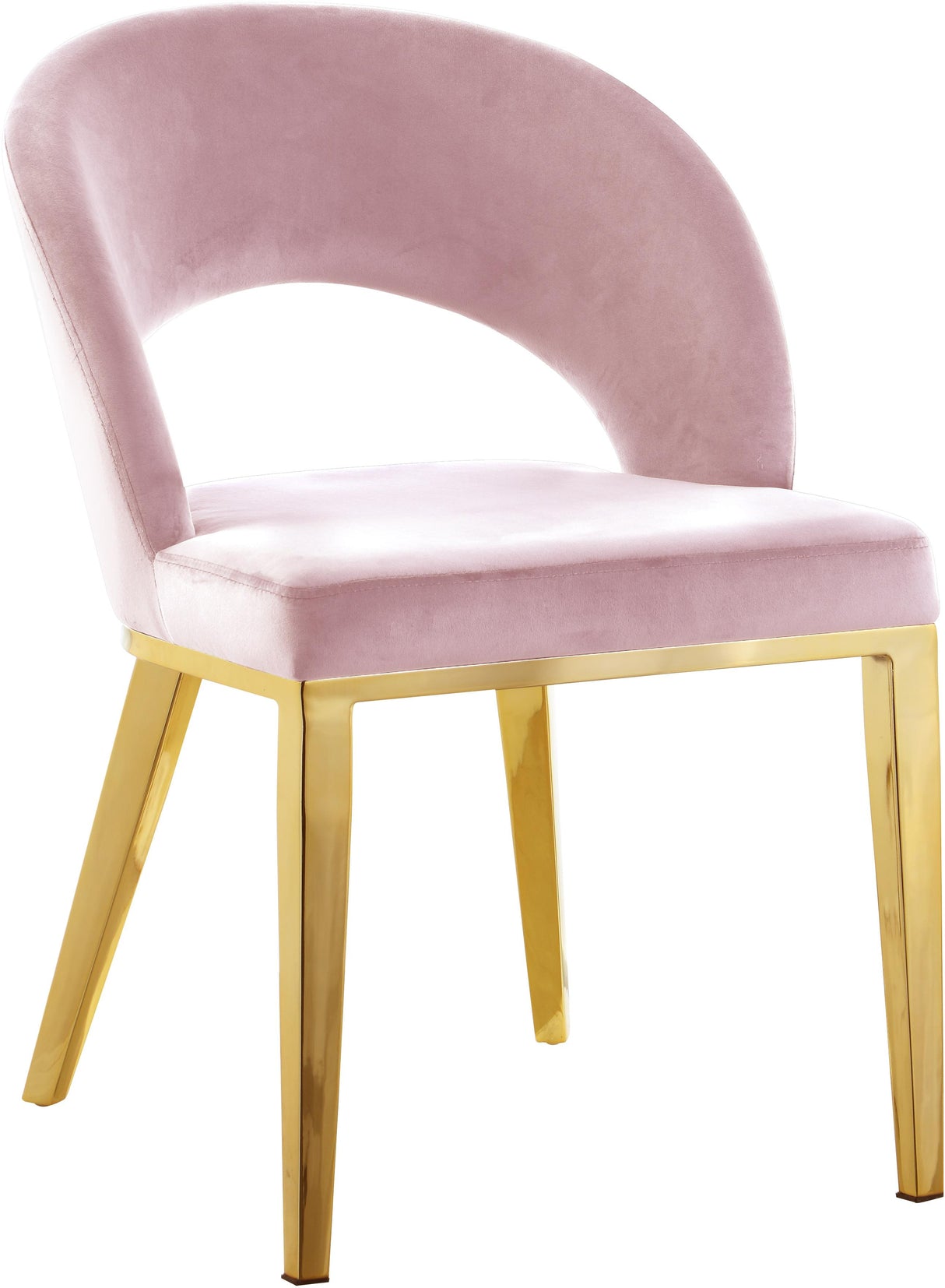 Roberto Pink Velvet Dining Chair - galleria furniture outlet