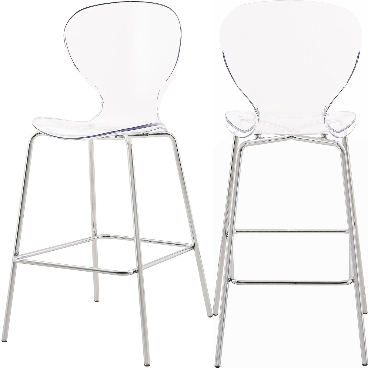 Clarion Chrome Stool - galleria furniture outlet