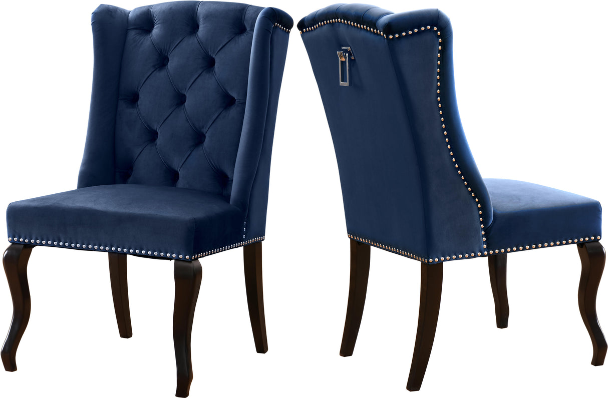 Suri Navy Velvet Dining Chair - galleria furniture outlet