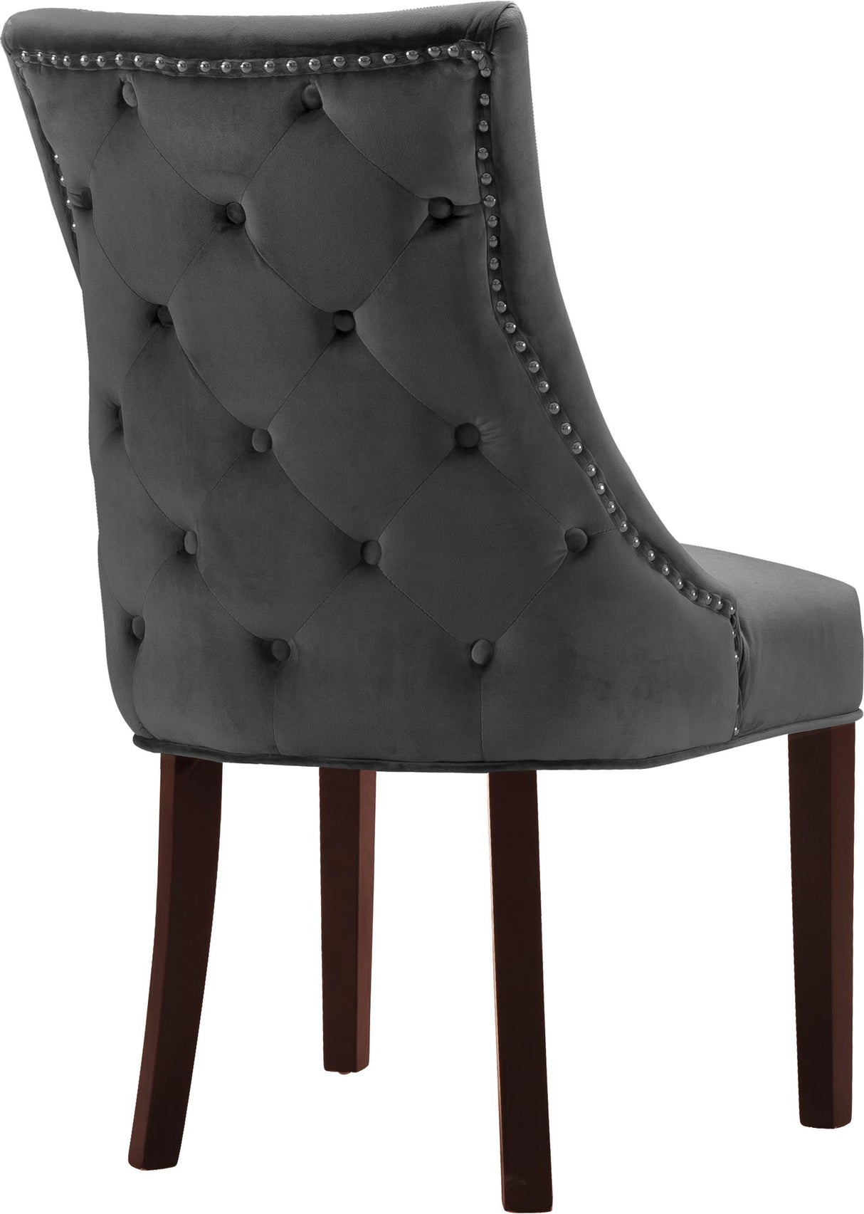 Hannah Grey Velvet Dining Chair - galleria furniture outlet