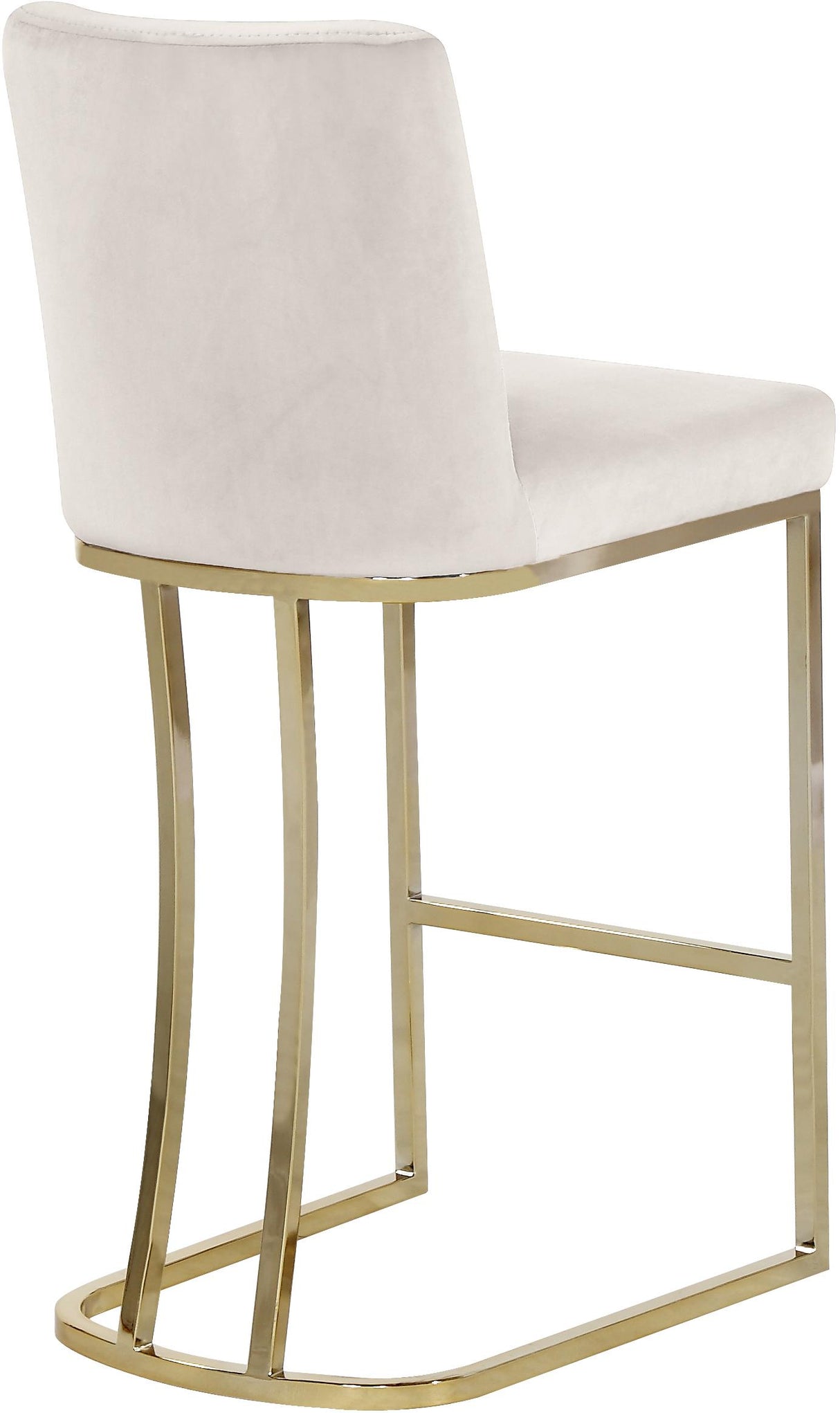 Heidi Cream Velvet Stool - galleria furniture outlet
