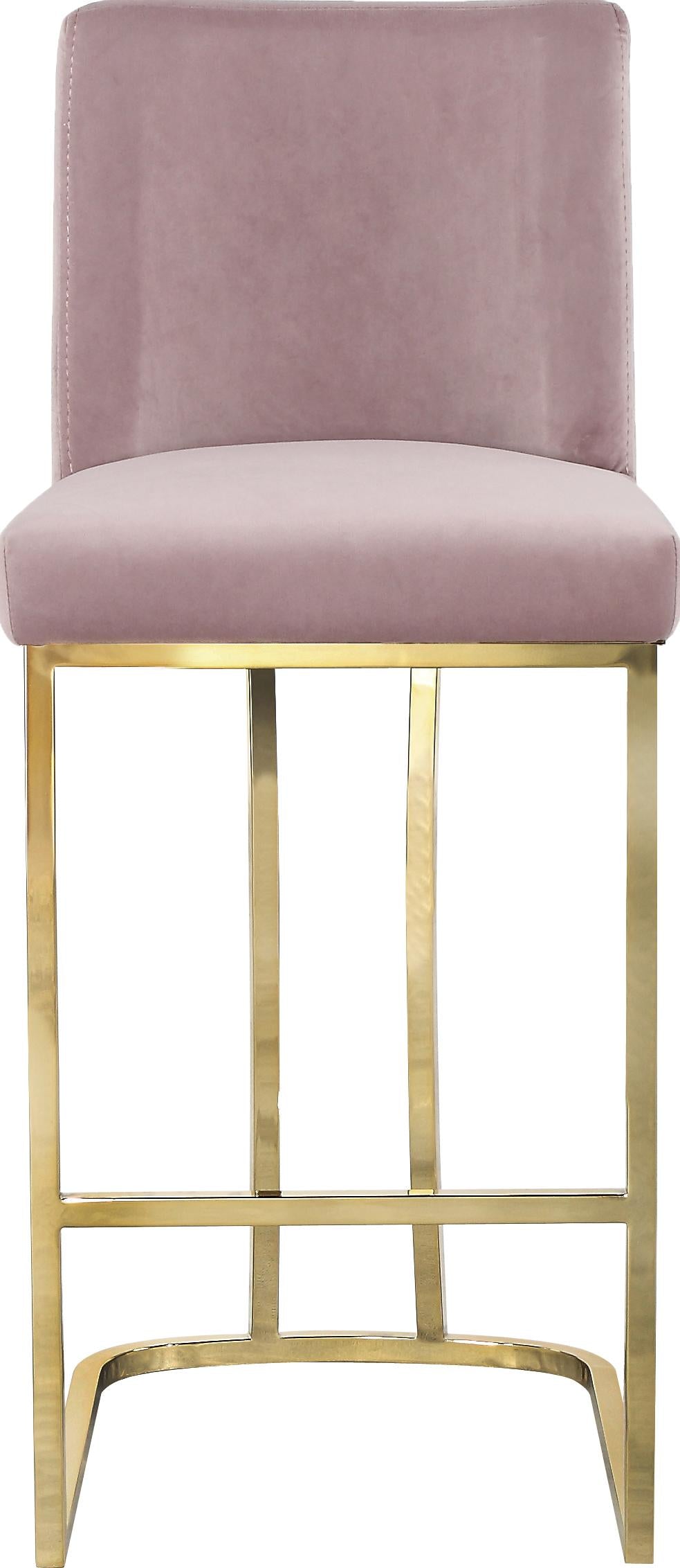 Heidi Pink Velvet Stool - galleria furniture outlet