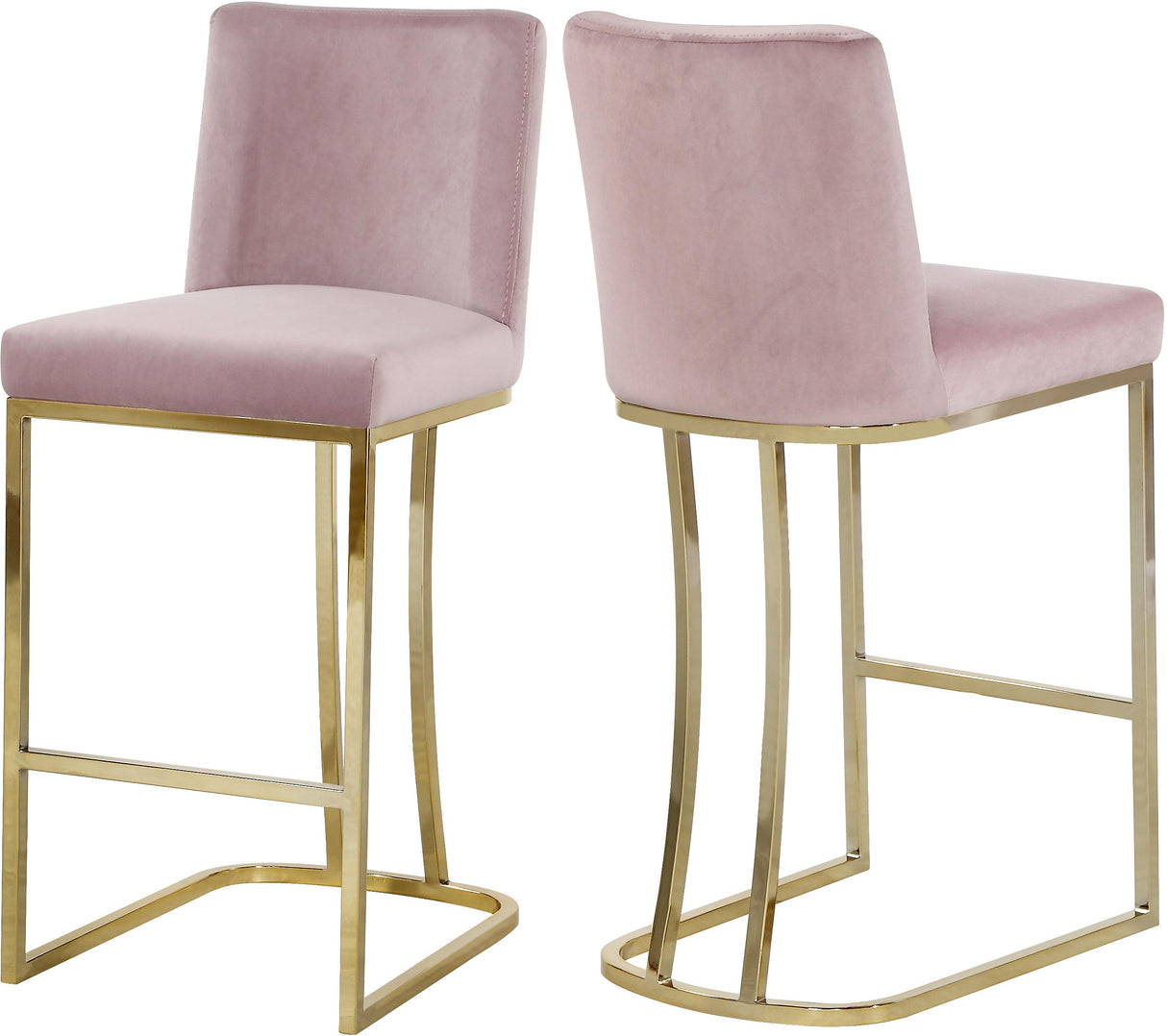 Heidi Pink Velvet Stool - galleria furniture outlet