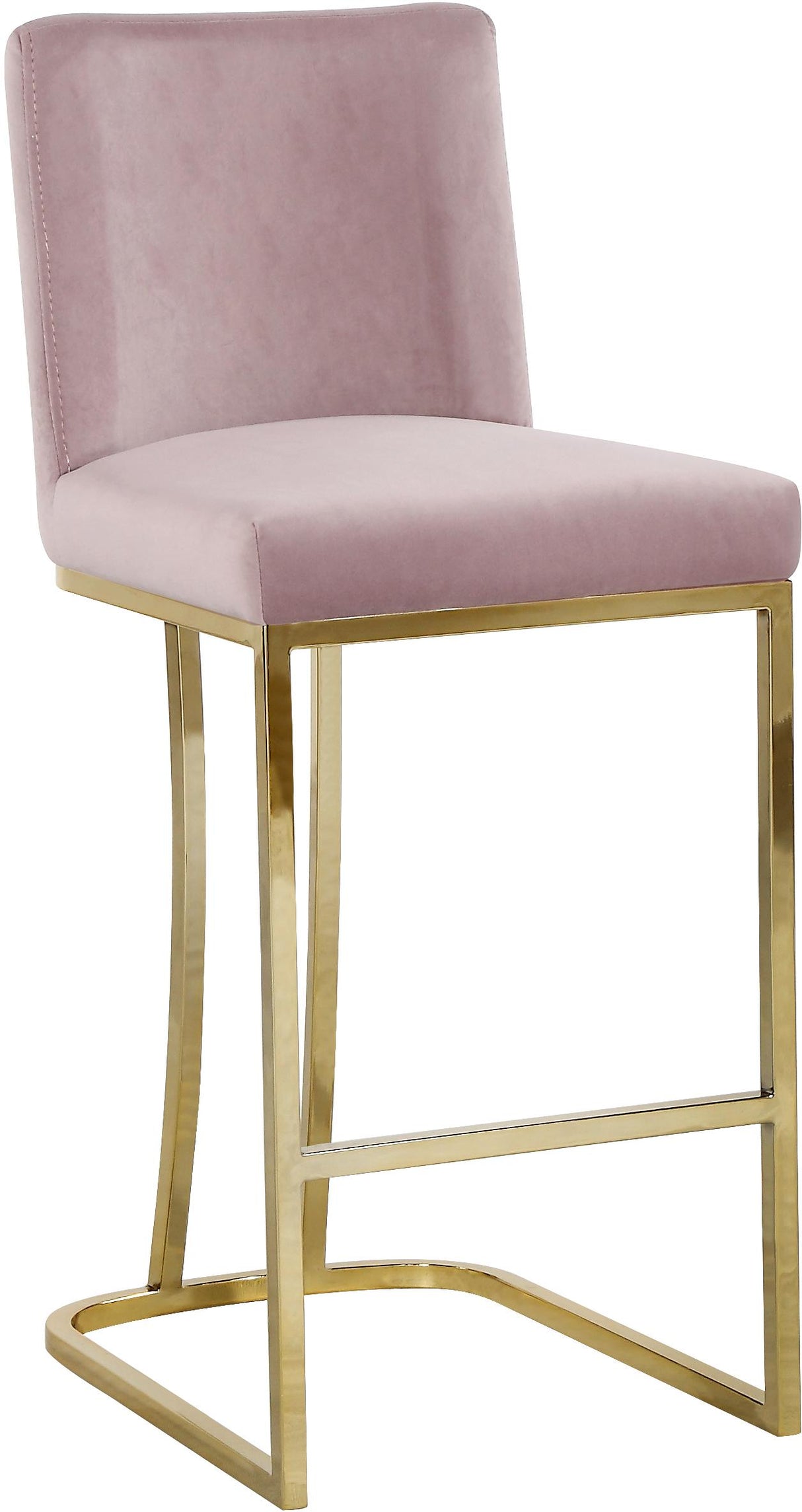 Heidi Pink Velvet Stool - galleria furniture outlet