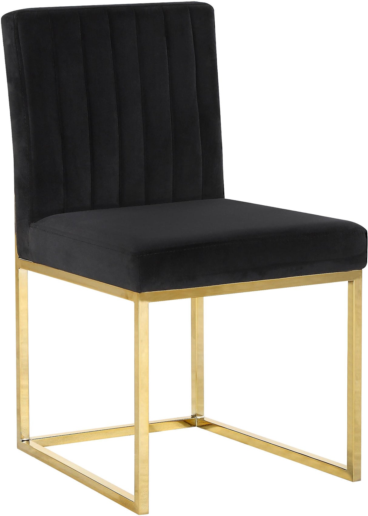Giselle Black Velvet Dining Chair - galleria furniture outlet