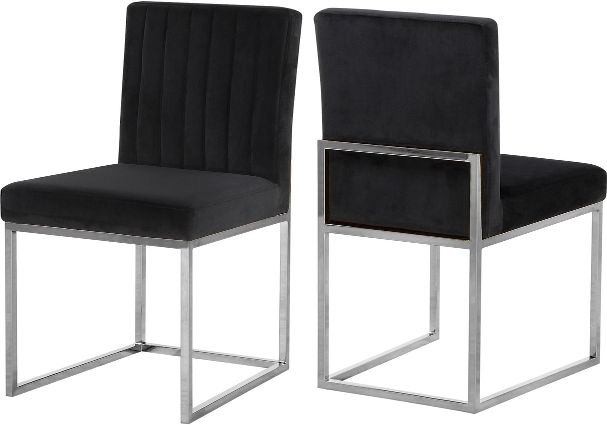 Giselle Black Velvet Dining Chair - galleria furniture outlet