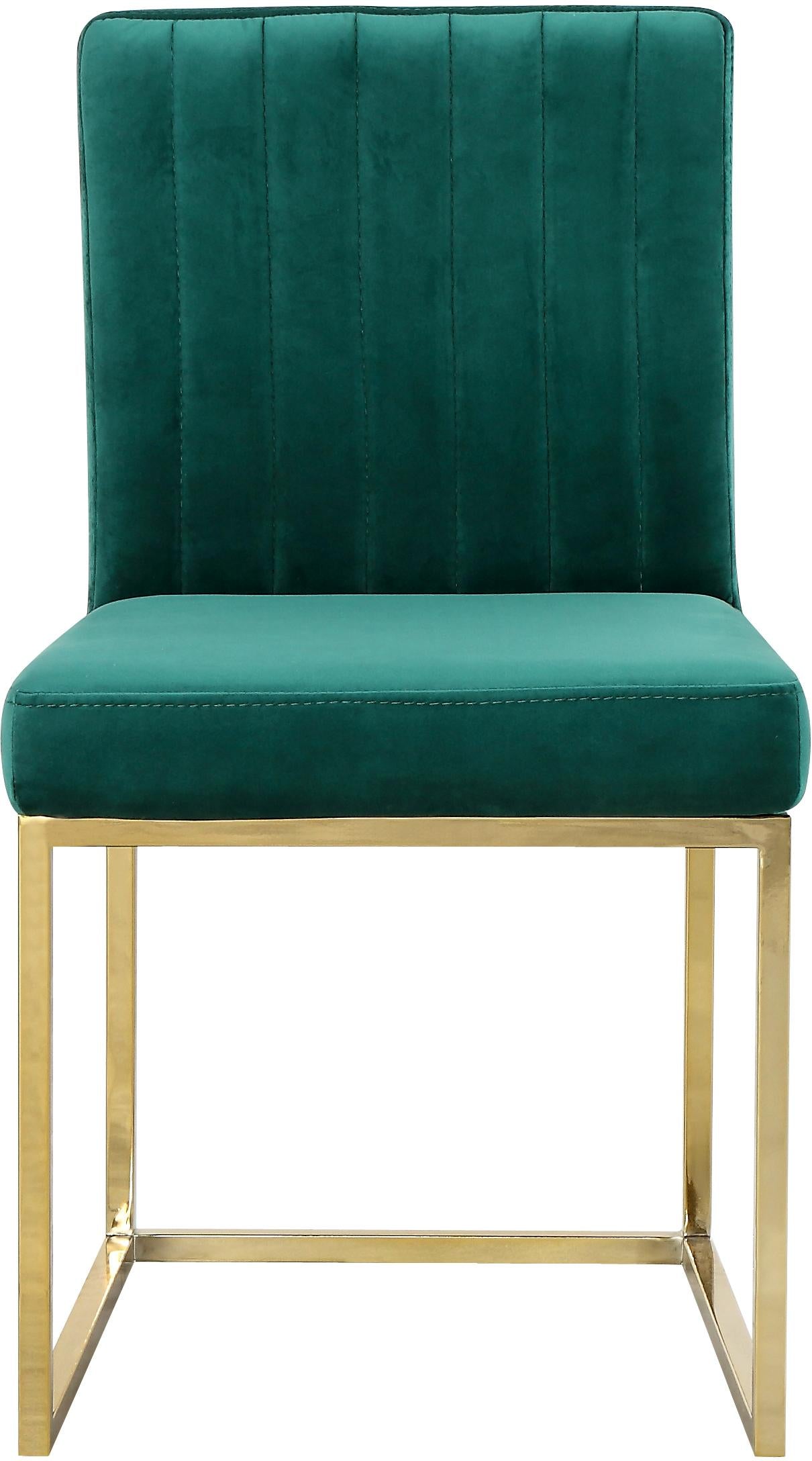 Giselle Green Velvet Dining Chair - galleria furniture outlet