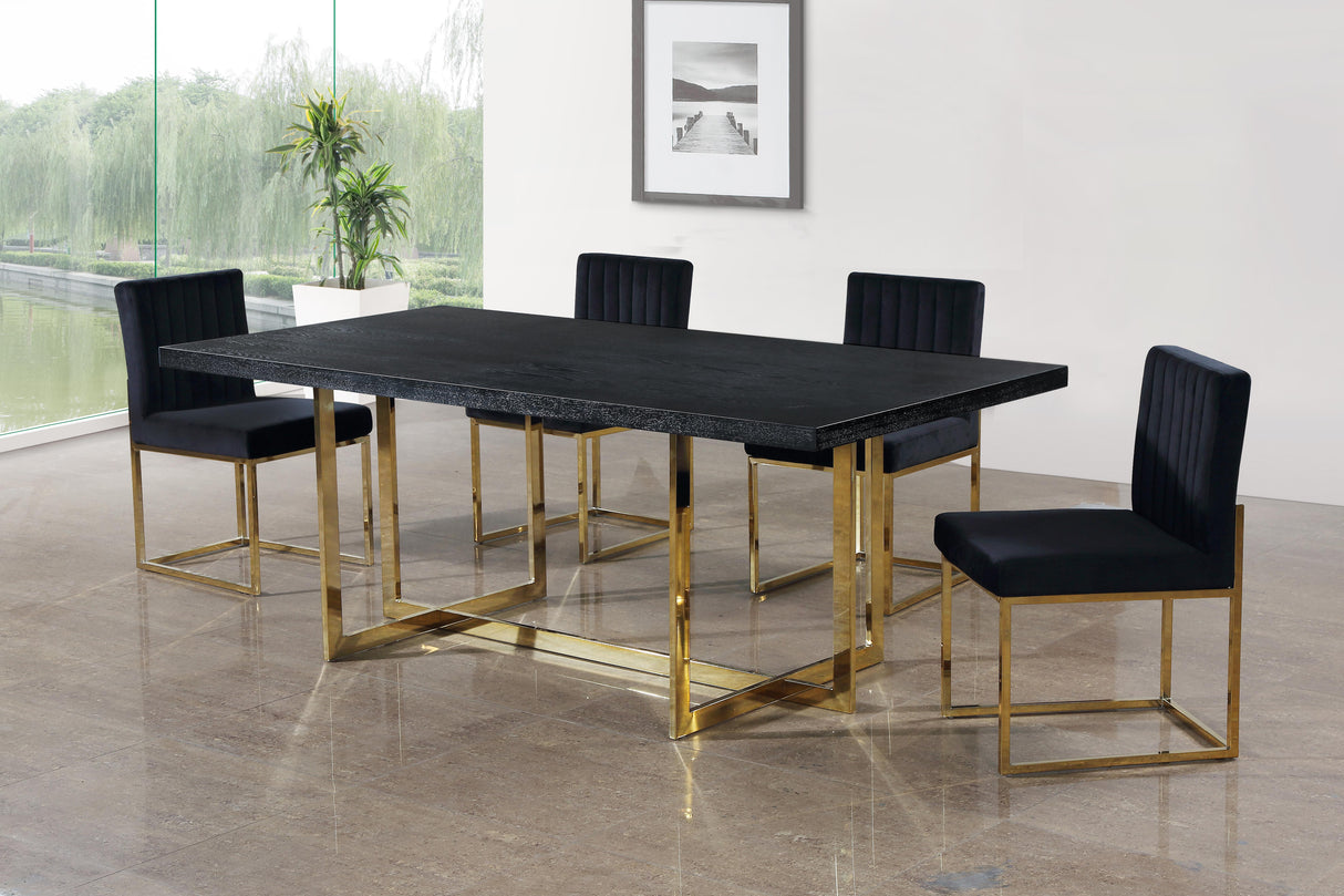 Giselle Black Velvet Dining Chair - galleria furniture outlet