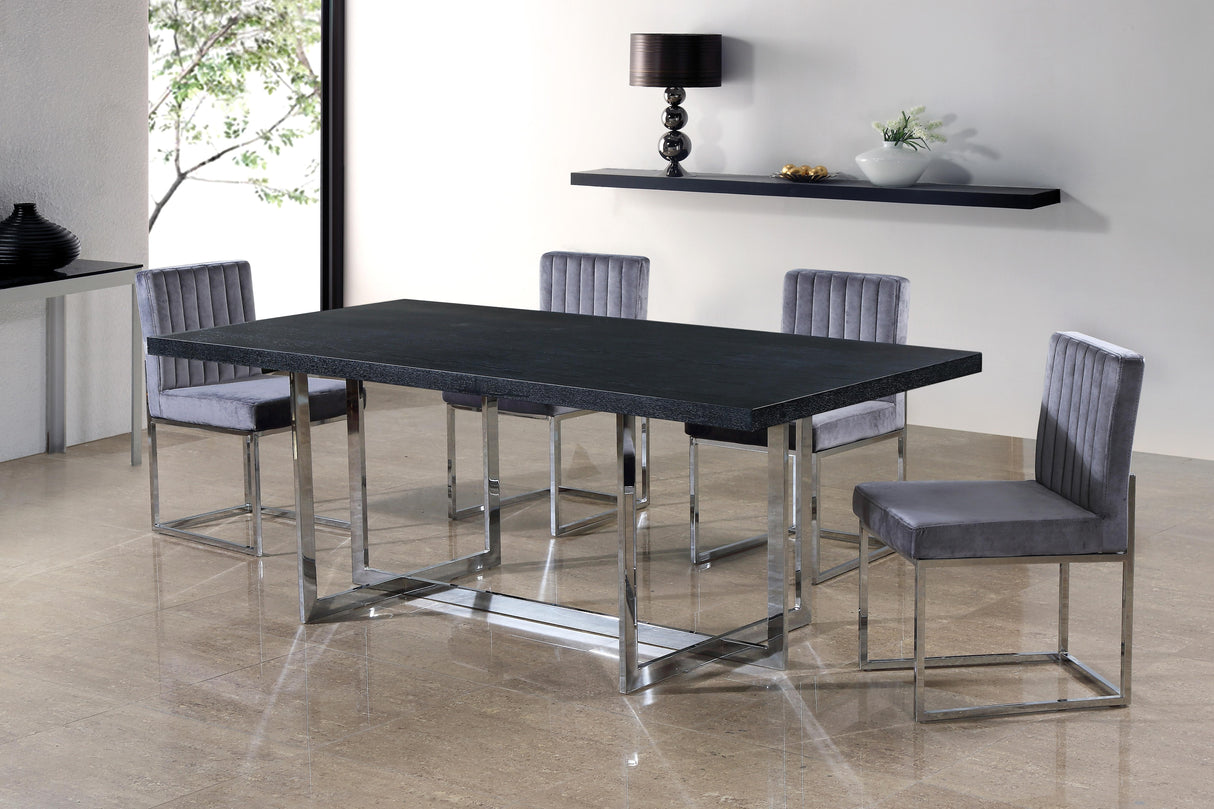 Giselle Grey Velvet Dining Chair - galleria furniture outlet