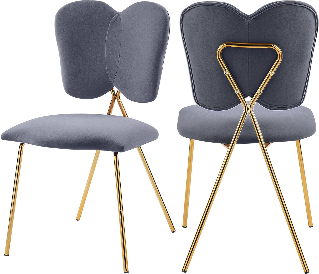 Angel Grey Velvet Dining Chair - galleria furniture outlet