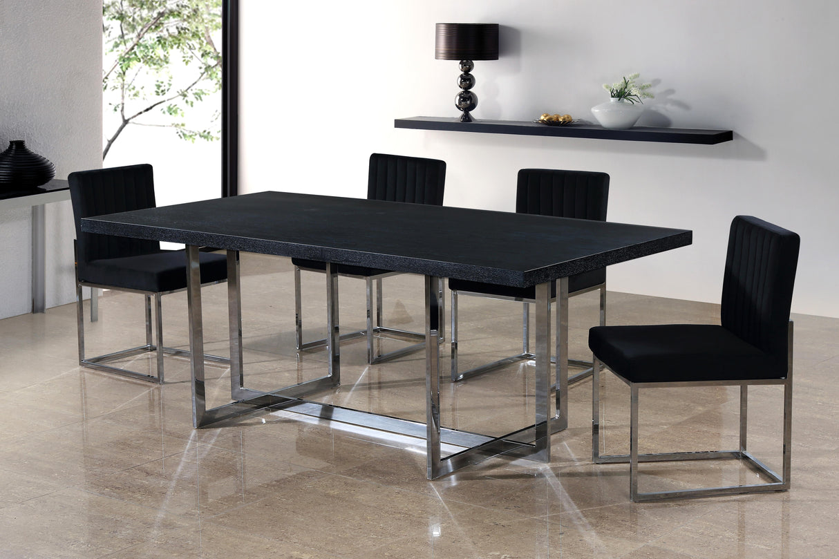 Giselle Black Velvet Dining Chair - galleria furniture outlet