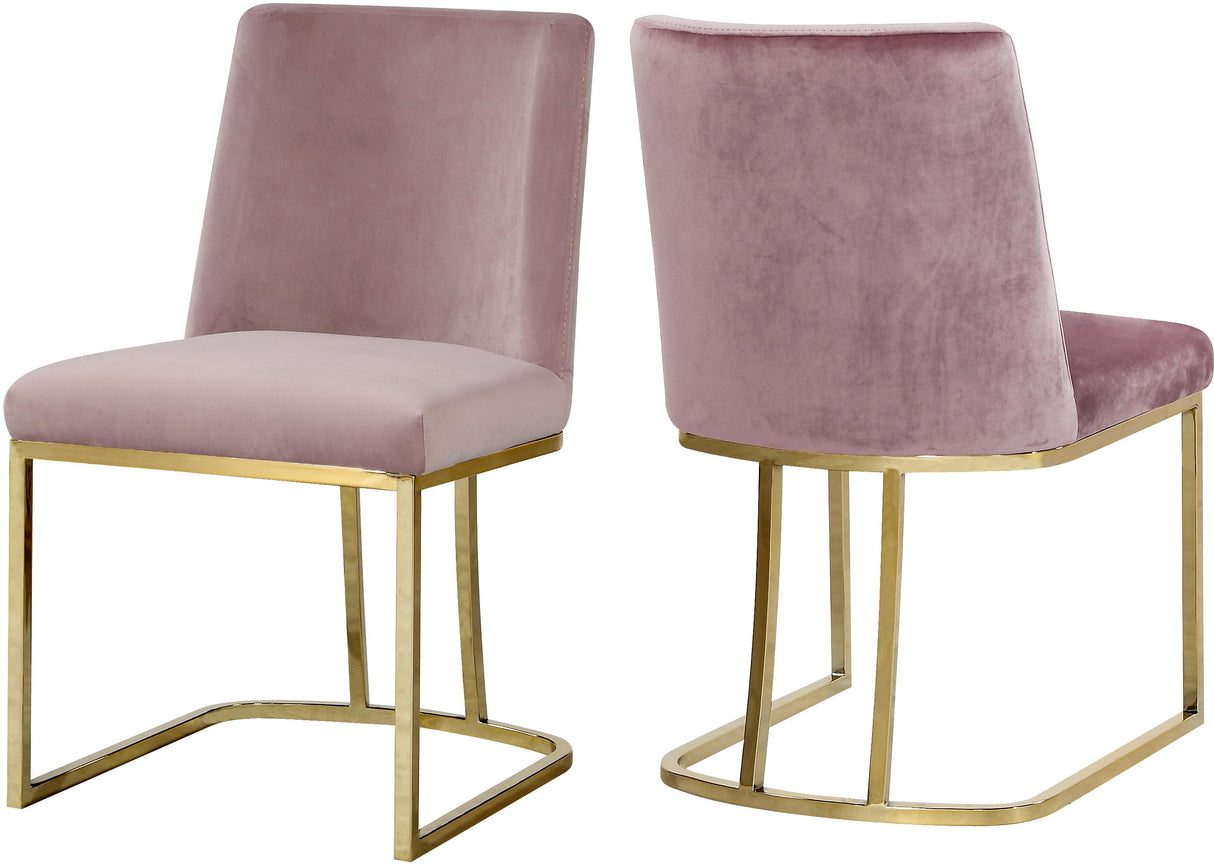 Heidi Pink Velvet Dining Chair - galleria furniture outlet