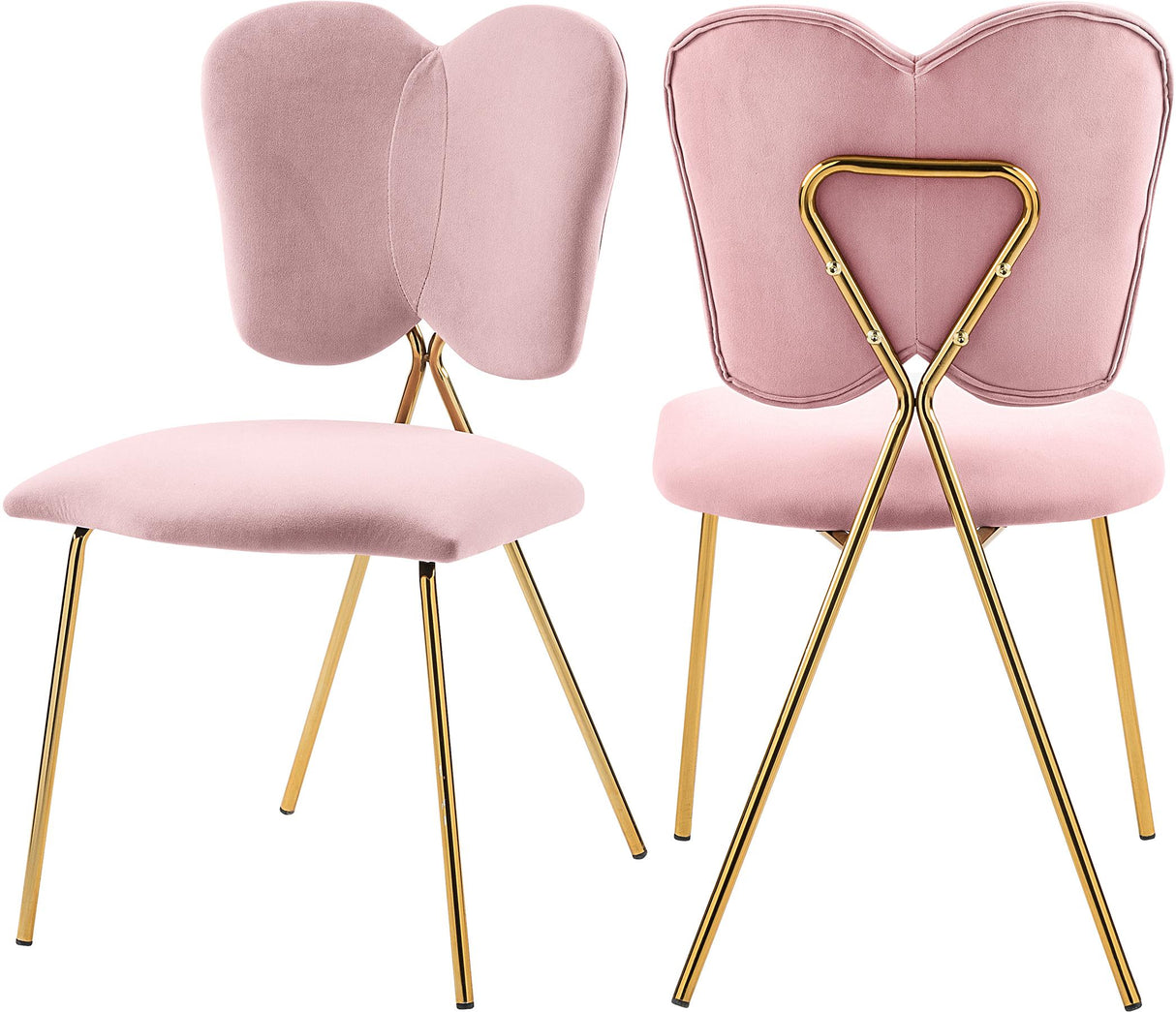 Angel Pink Velvet Dining Chair - galleria furniture outlet