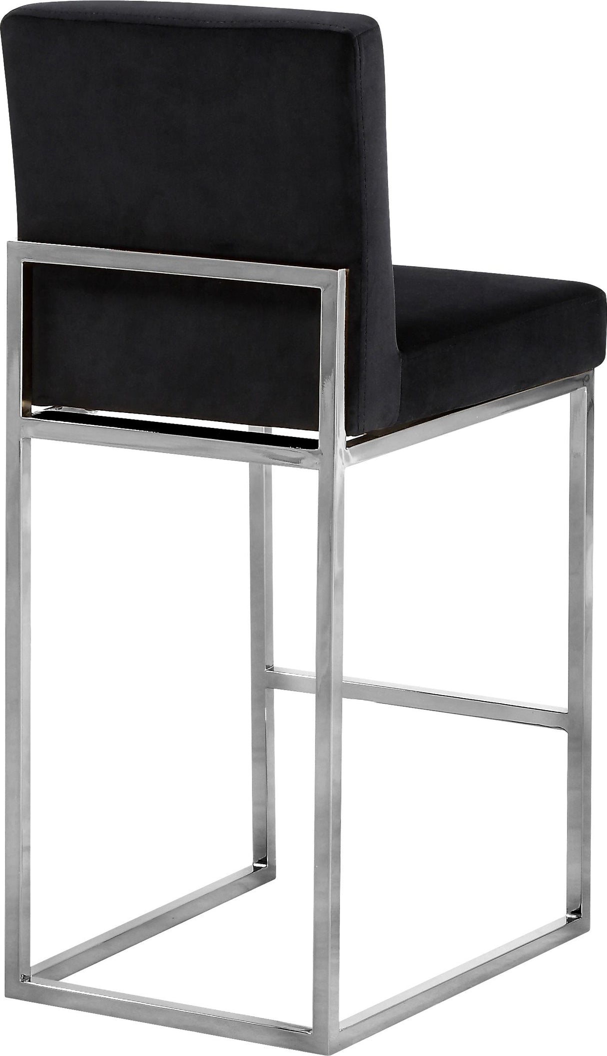 Giselle Black Velvet Stool - galleria furniture outlet