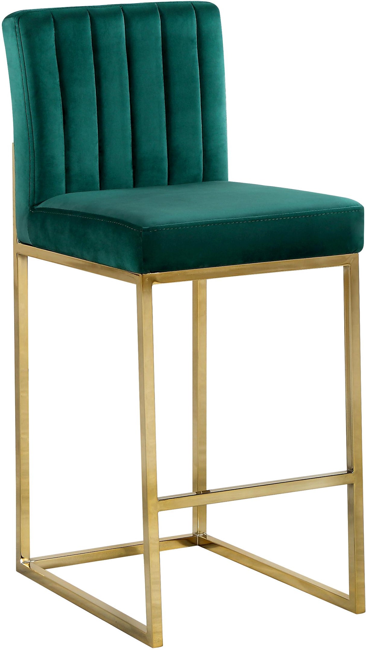 Giselle Green Velvet Stool - galleria furniture outlet