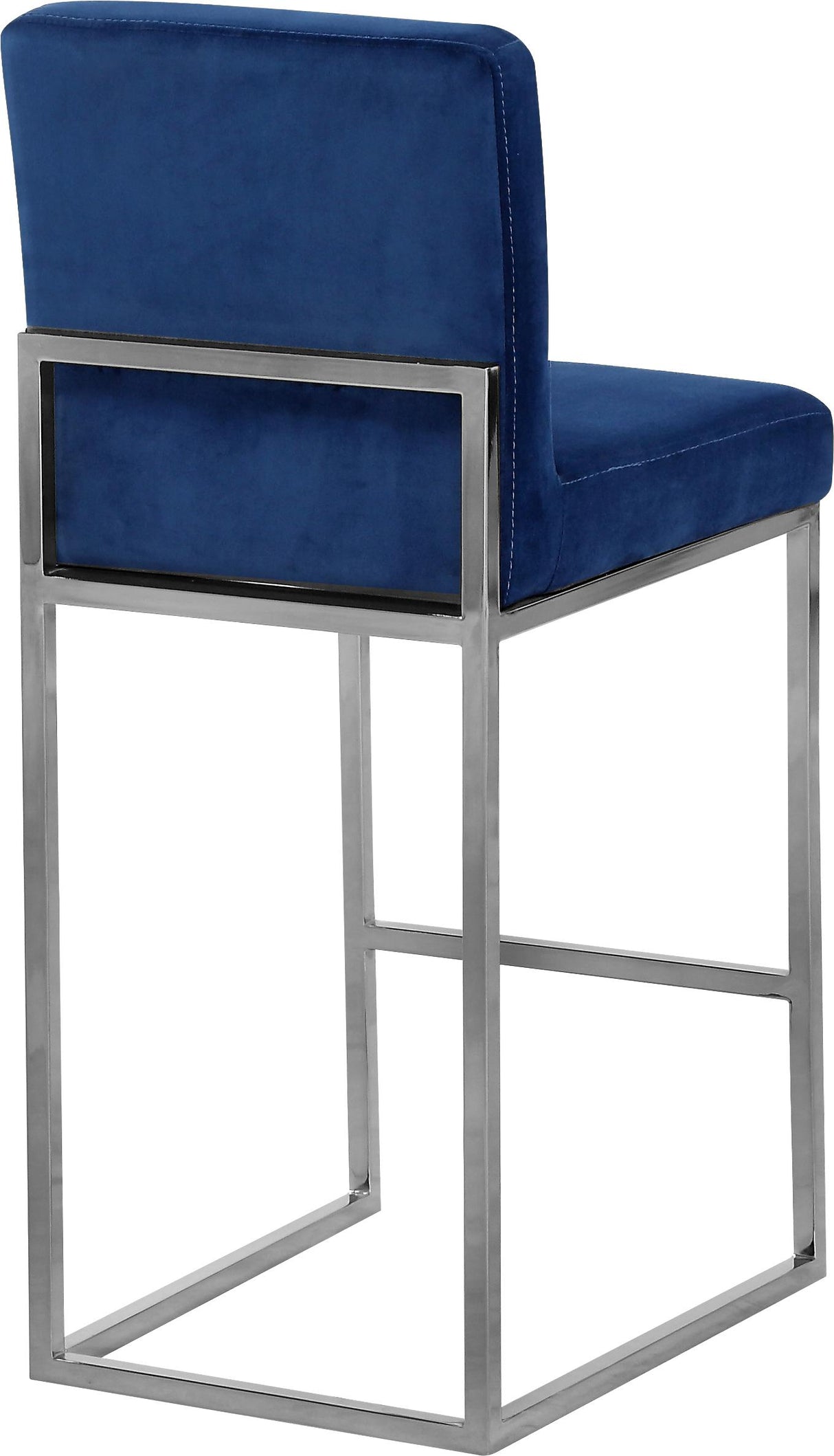 Giselle Navy Velvet Stool - galleria furniture outlet