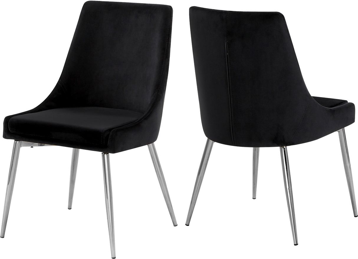 Karina Black Velvet Dining Chair - galleria furniture outlet