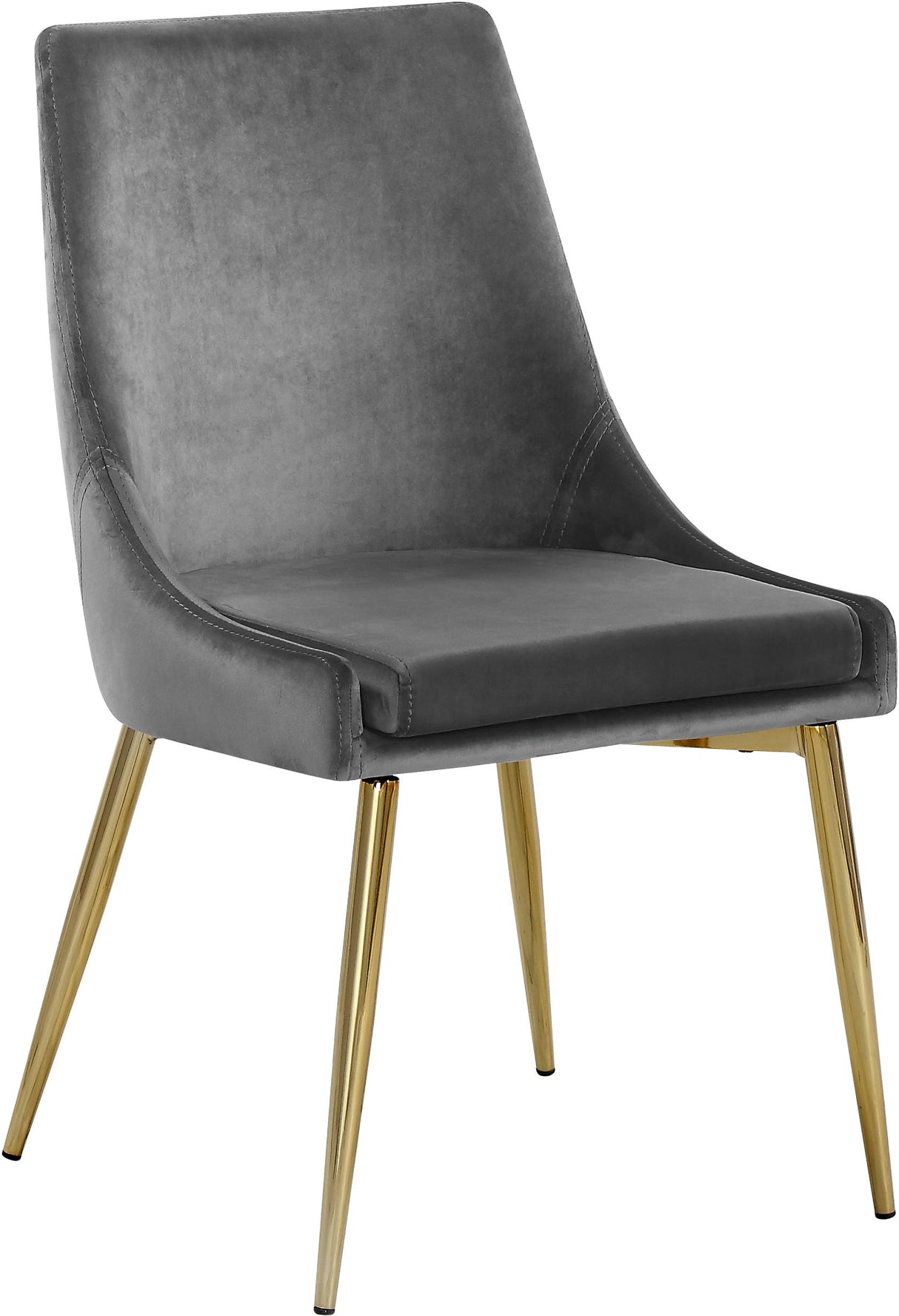 Karina Grey Velvet Dining Chair - galleria furniture outlet