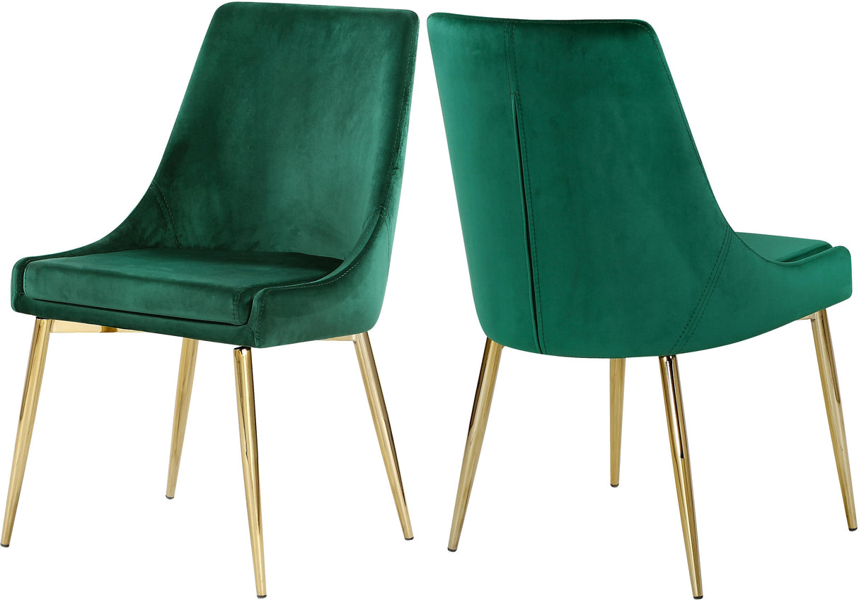 Karina Green Velvet Dining Chair - galleria furniture outlet