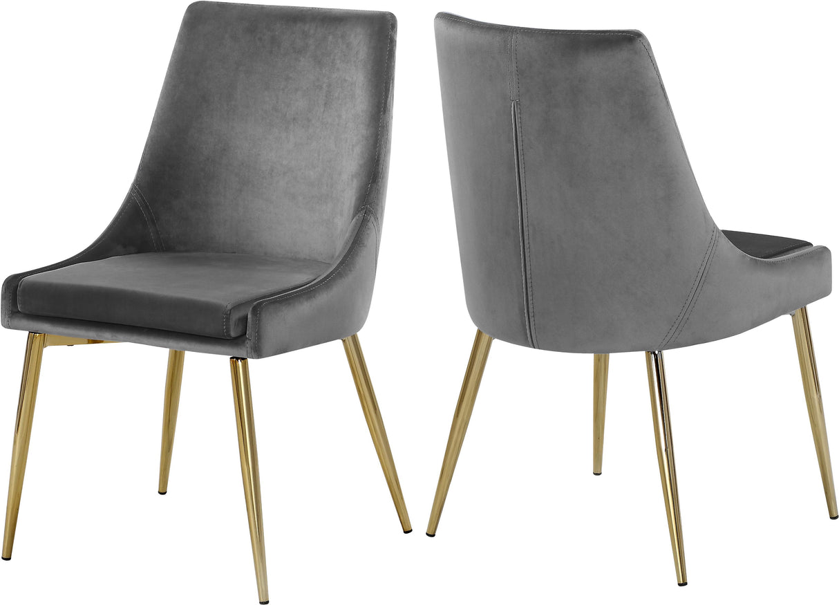 Karina Grey Velvet Dining Chair - galleria furniture outlet