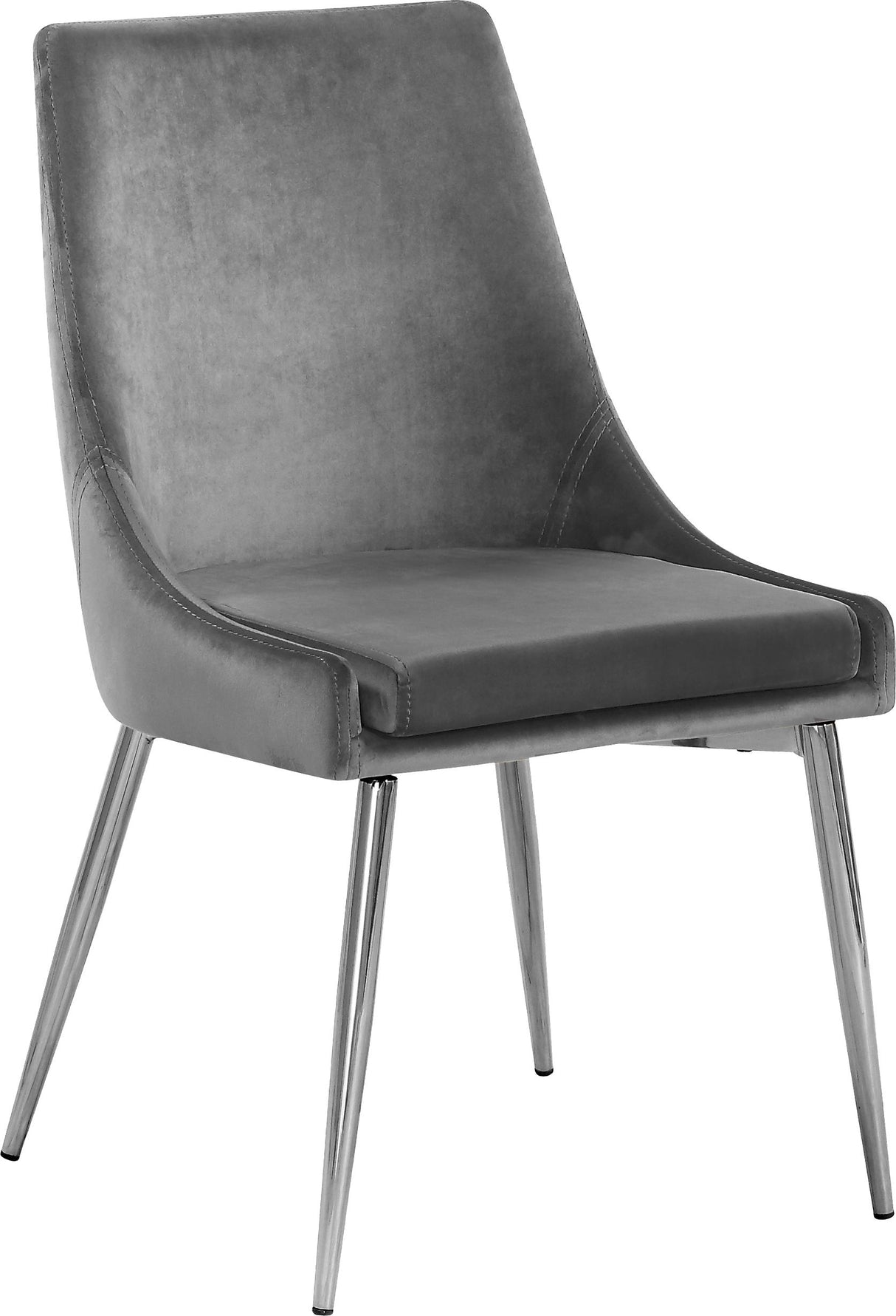 Karina Grey Velvet Dining Chair - galleria furniture outlet