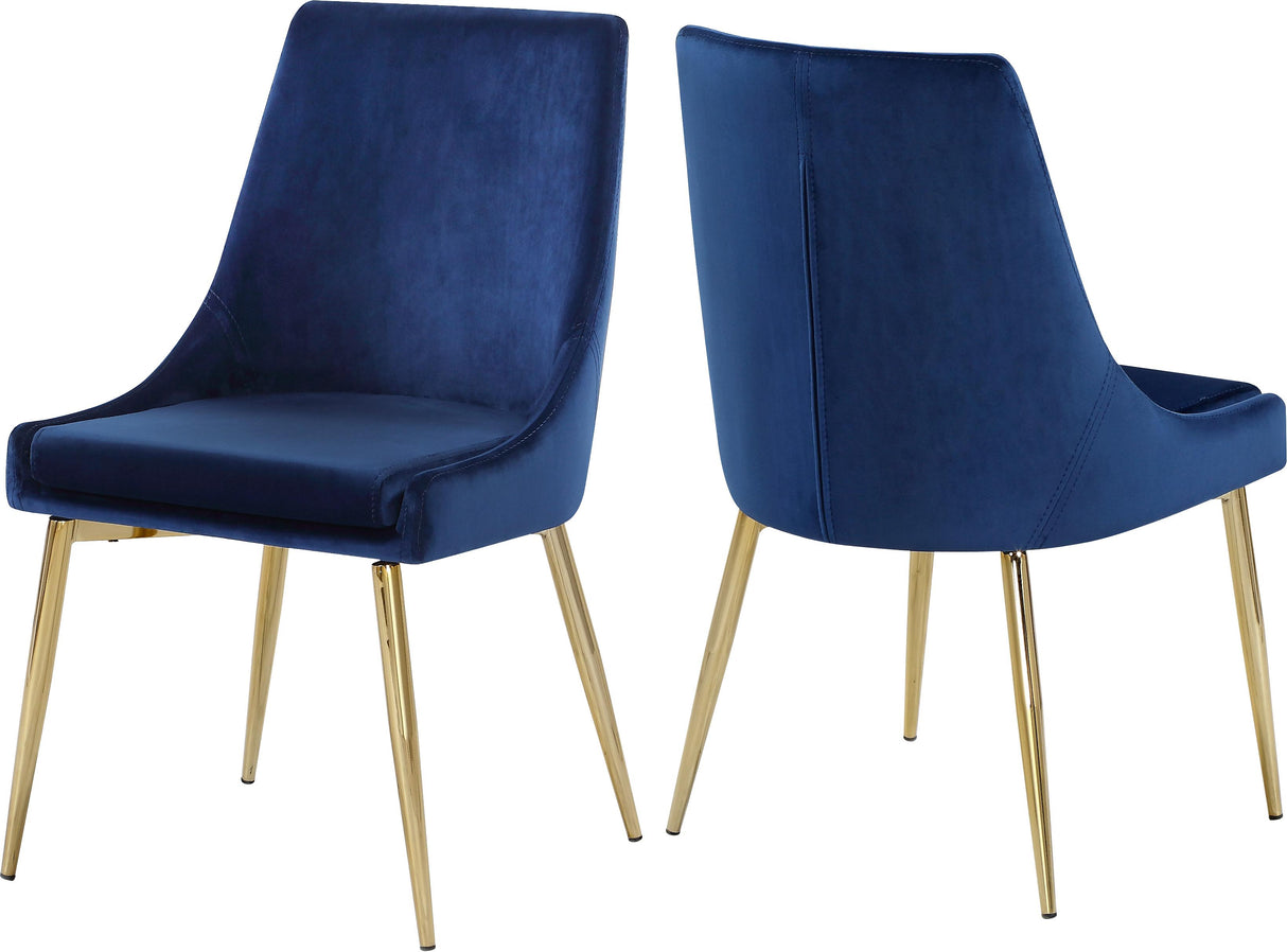 Karina Navy Velvet Dining Chair - galleria furniture outlet