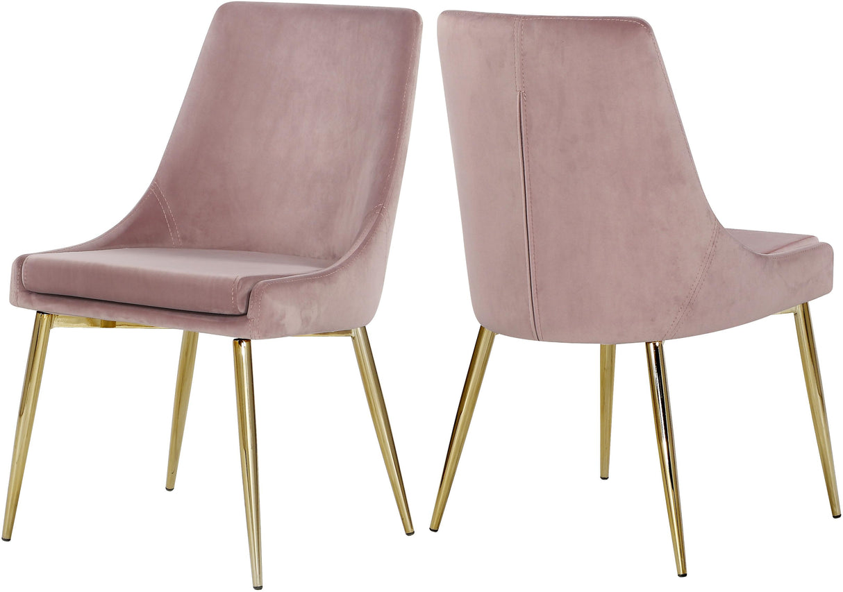 Karina Pink Velvet Dining Chair - galleria furniture outlet
