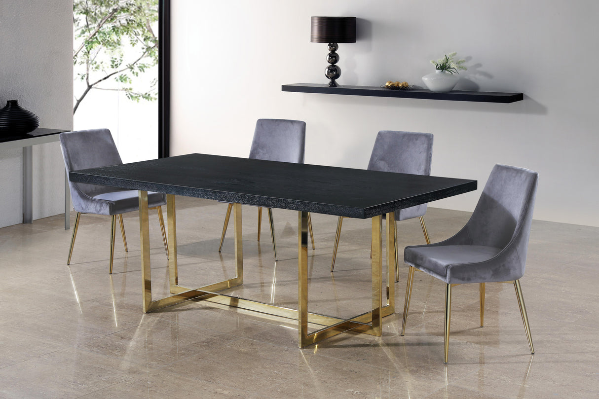 Karina Grey Velvet Dining Chair - galleria furniture outlet