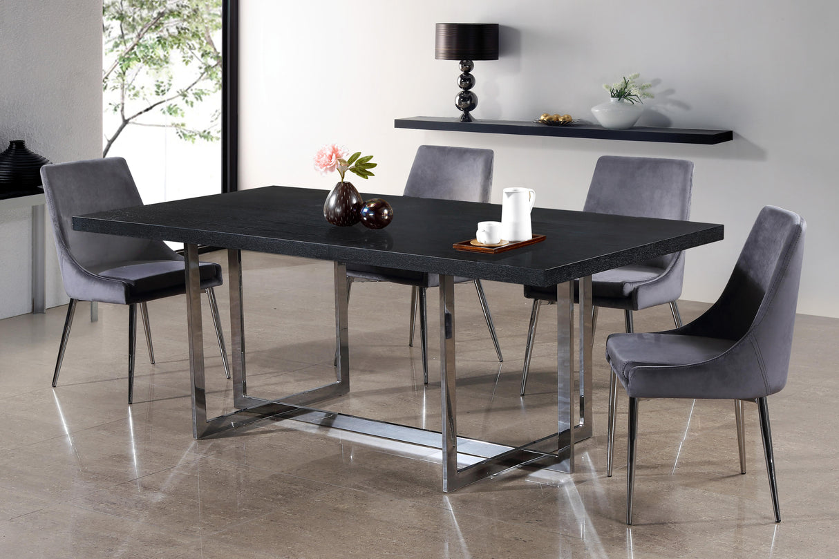 Karina Grey Velvet Dining Chair - galleria furniture outlet