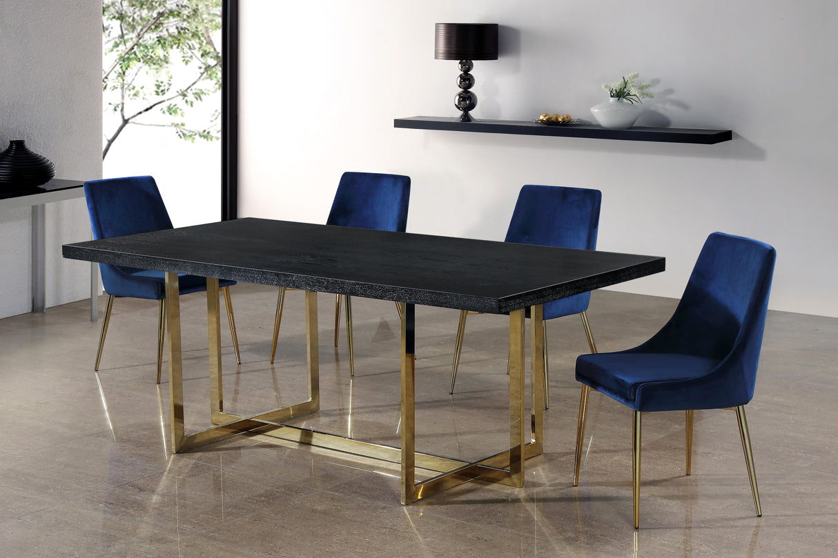 Karina Navy Velvet Dining Chair - galleria furniture outlet
