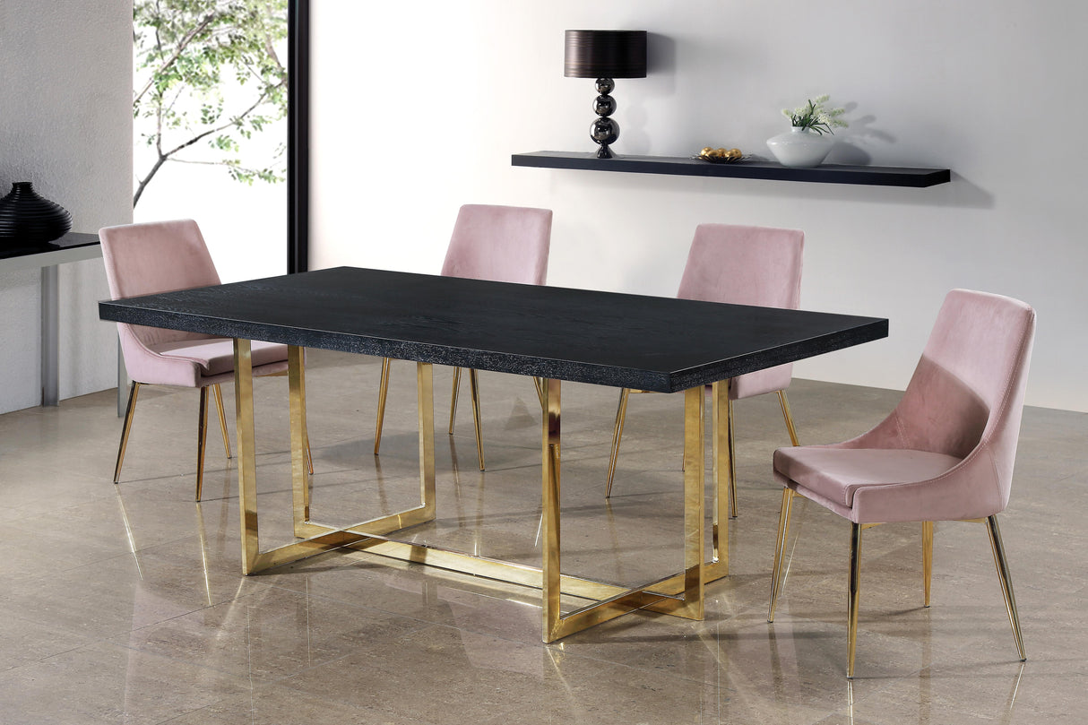 Karina Pink Velvet Dining Chair - galleria furniture outlet