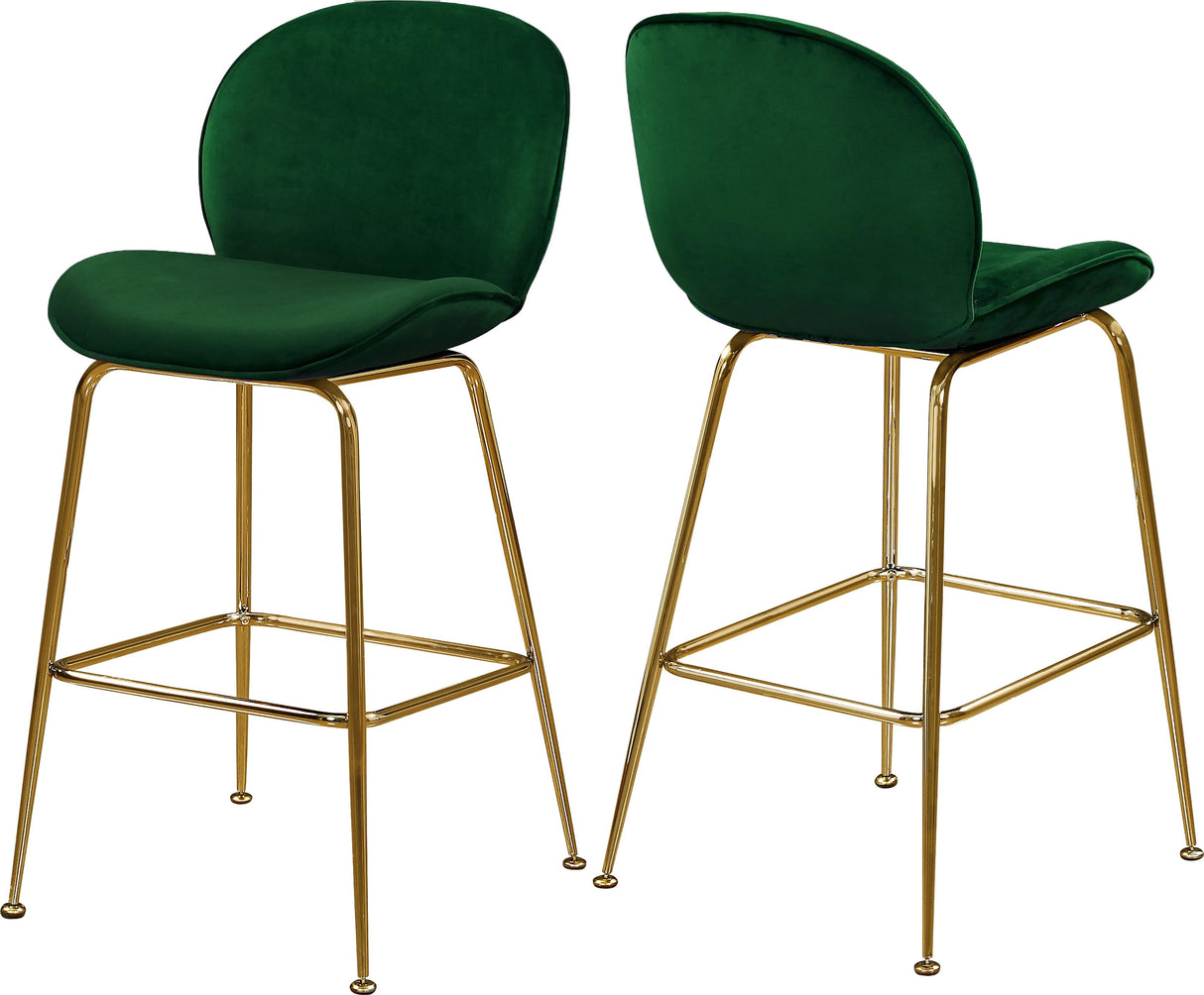 Paris Green Velvet Stool