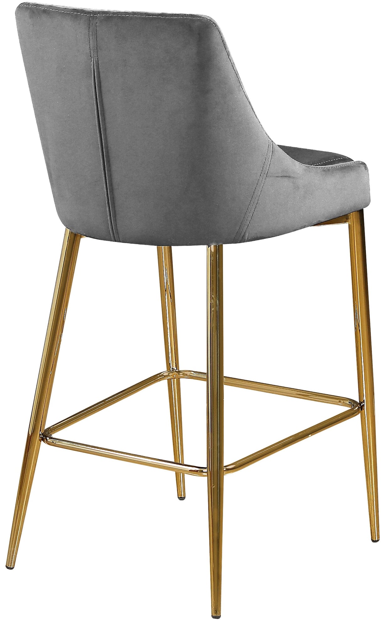 Karina Grey Velvet Stool - galleria furniture outlet