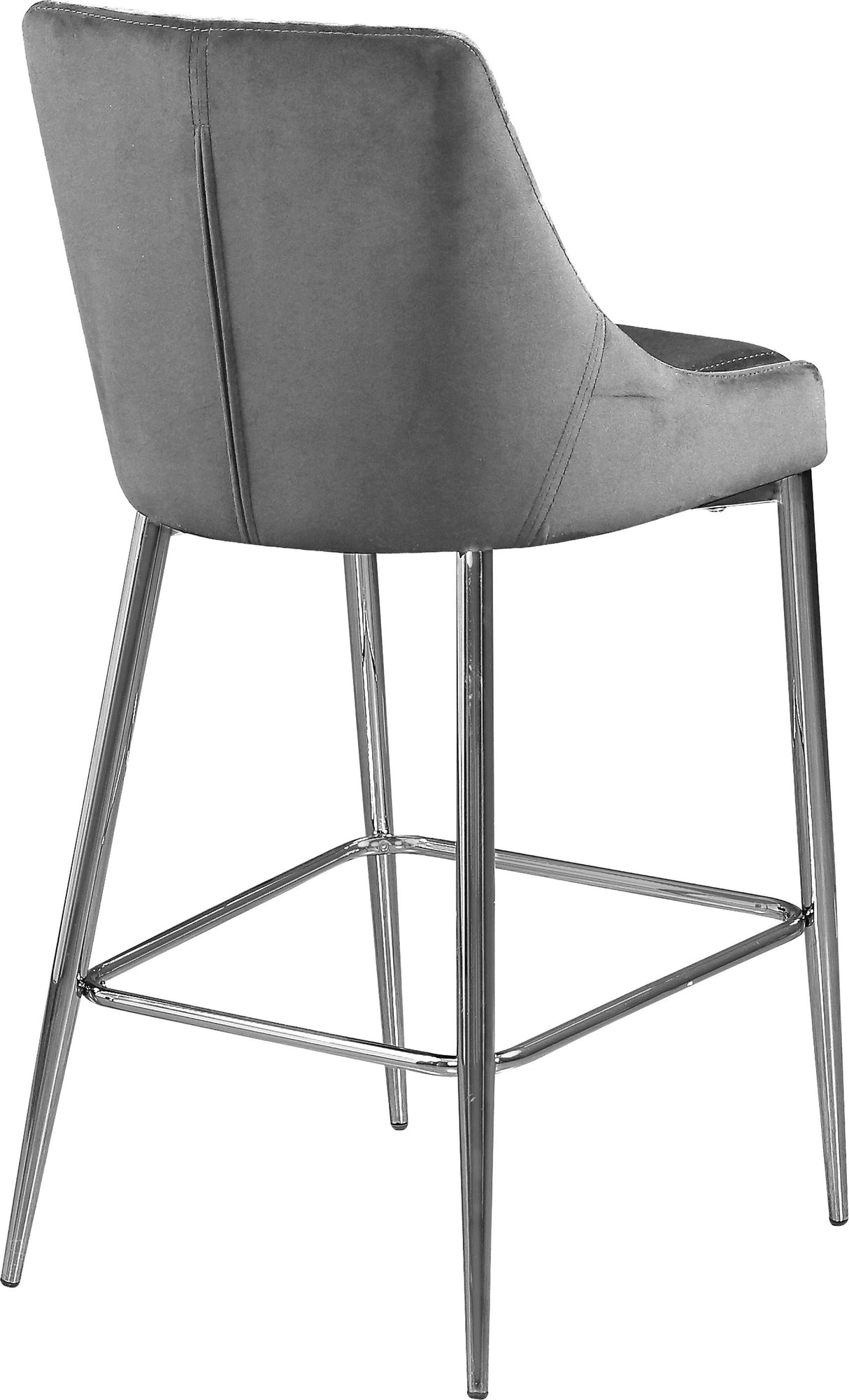 Karina Grey Velvet Stool - galleria furniture outlet
