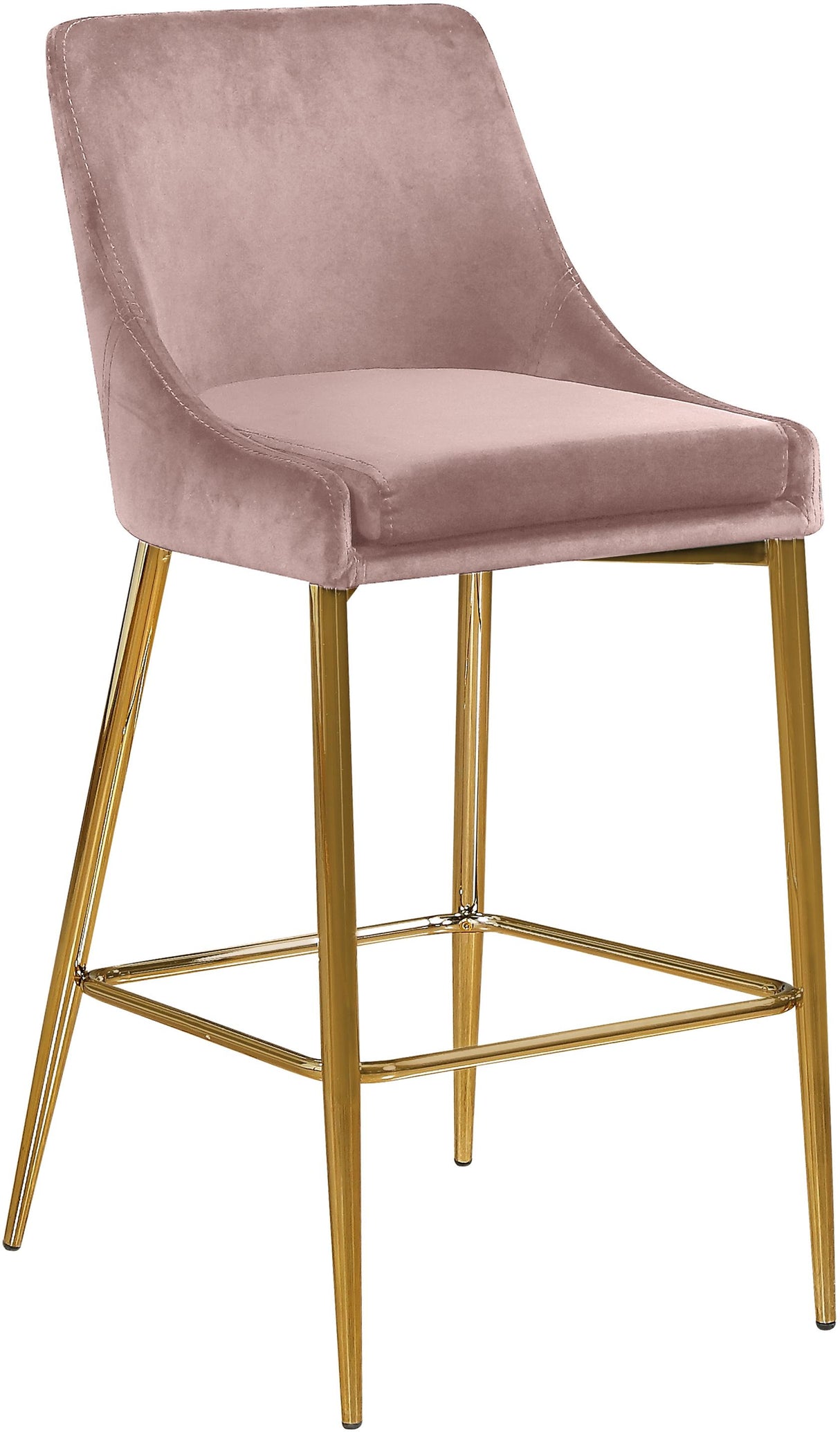 Karina Pink Velvet Stool - galleria furniture outlet
