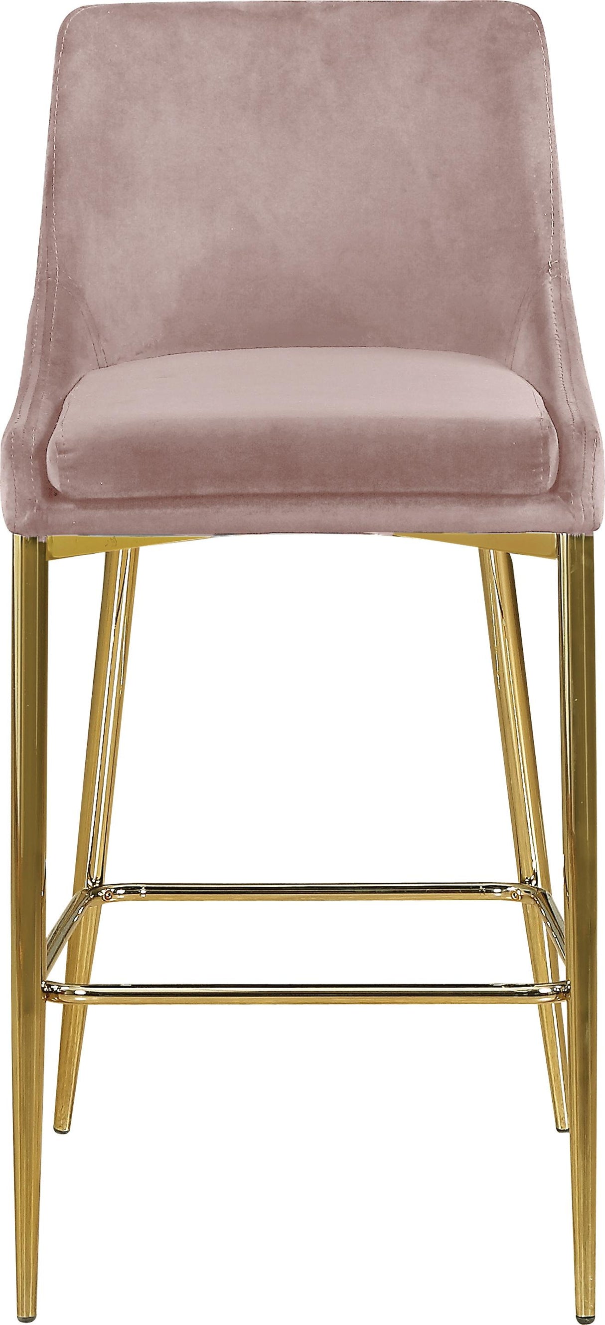 Karina Pink Velvet Stool - galleria furniture outlet